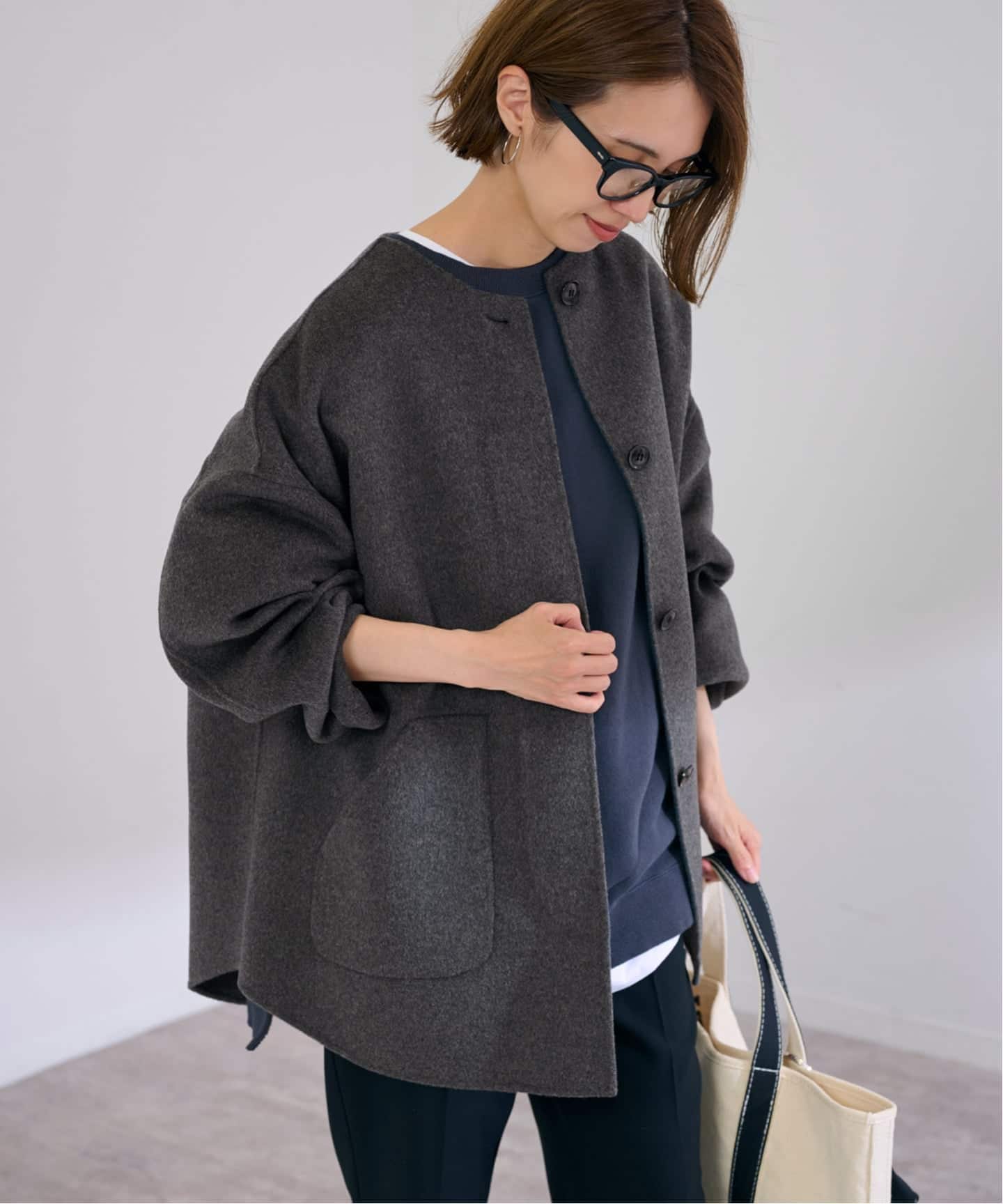 ≪WEB限定追加≫ハミルトンリバークルーネックコート 2（ノーカラー