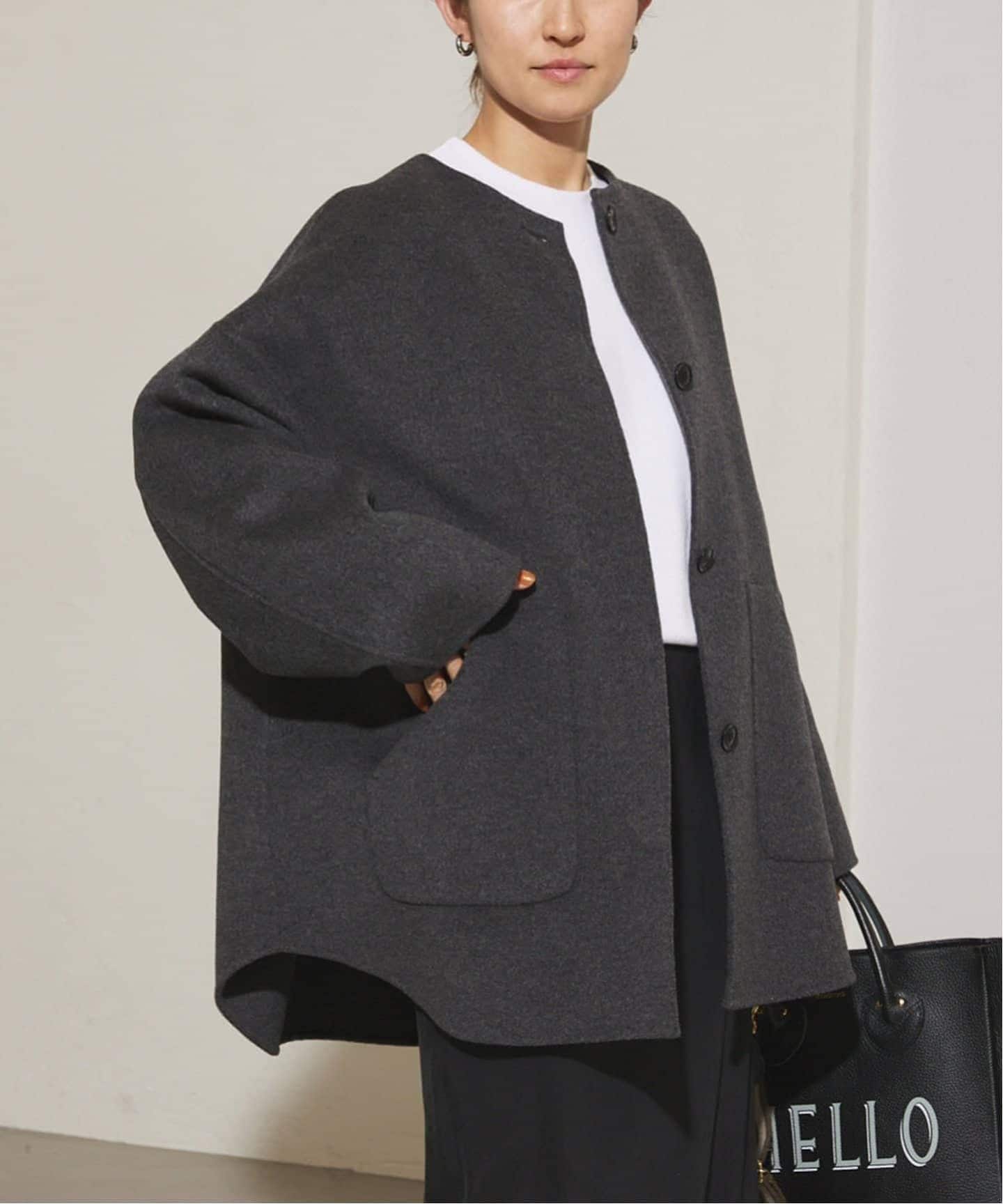 ≪WEB限定追加≫ハミルトンリバークルーネックコート 2（ノーカラー