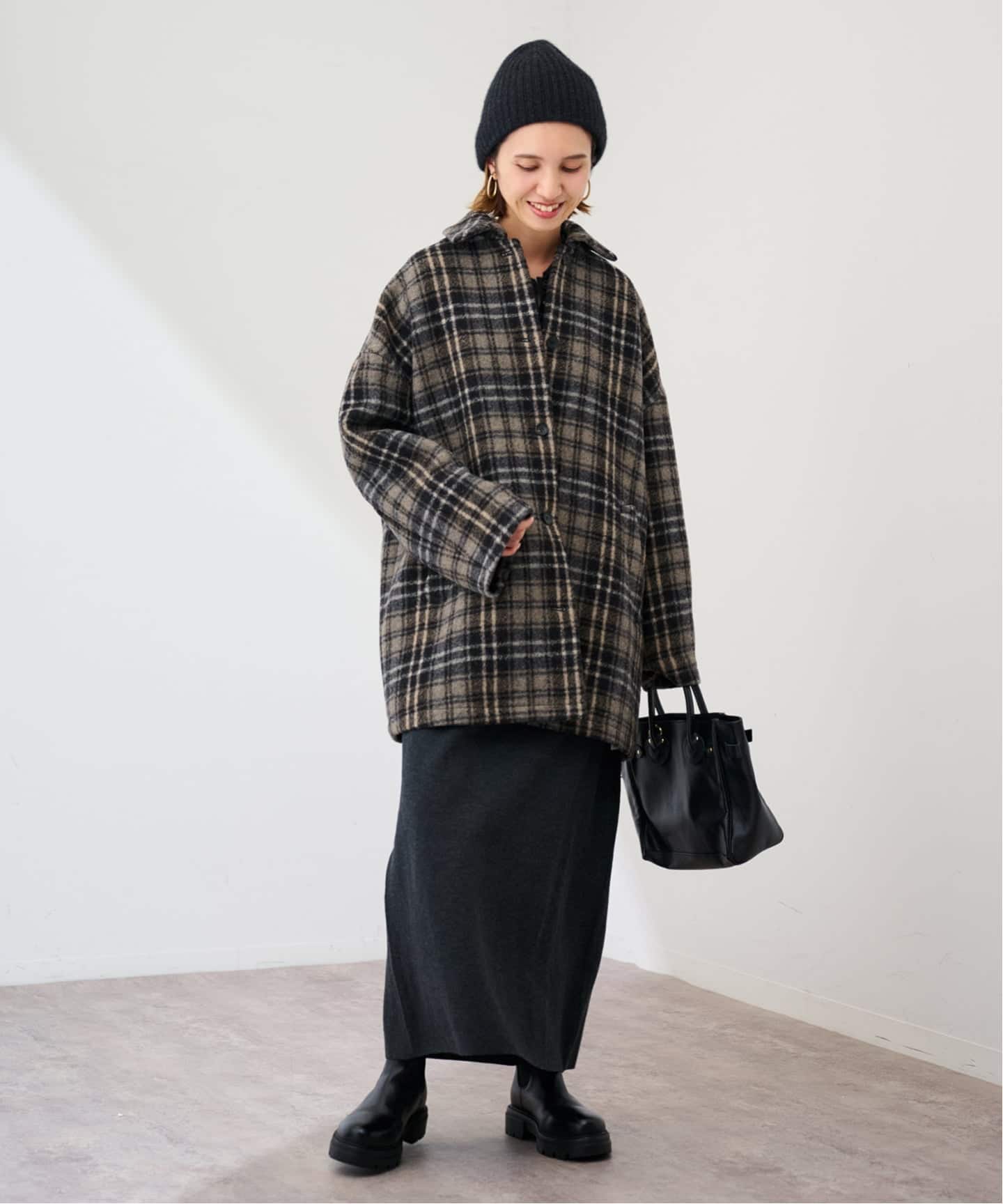 PRIMAチェックコート（ステンカラーコート）｜FRAMeWORK（フレーム