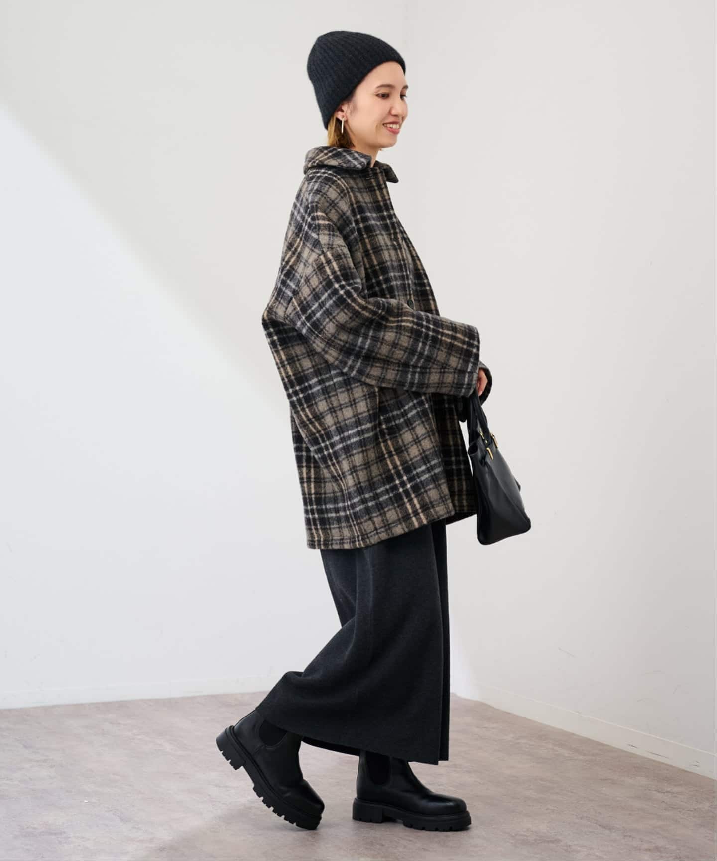 PRIMAチェックコート（ステンカラーコート）｜FRAMeWORK（フレーム