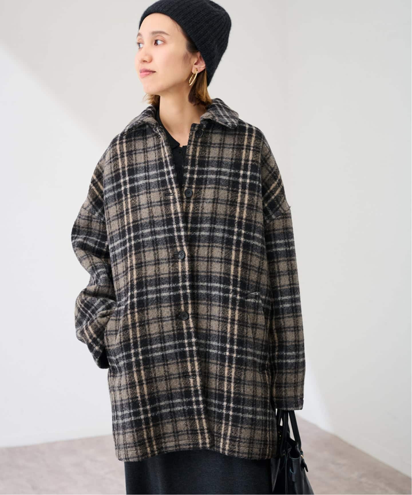 PRIMAチェックコート（ステンカラーコート）｜FRAMeWORK（フレーム