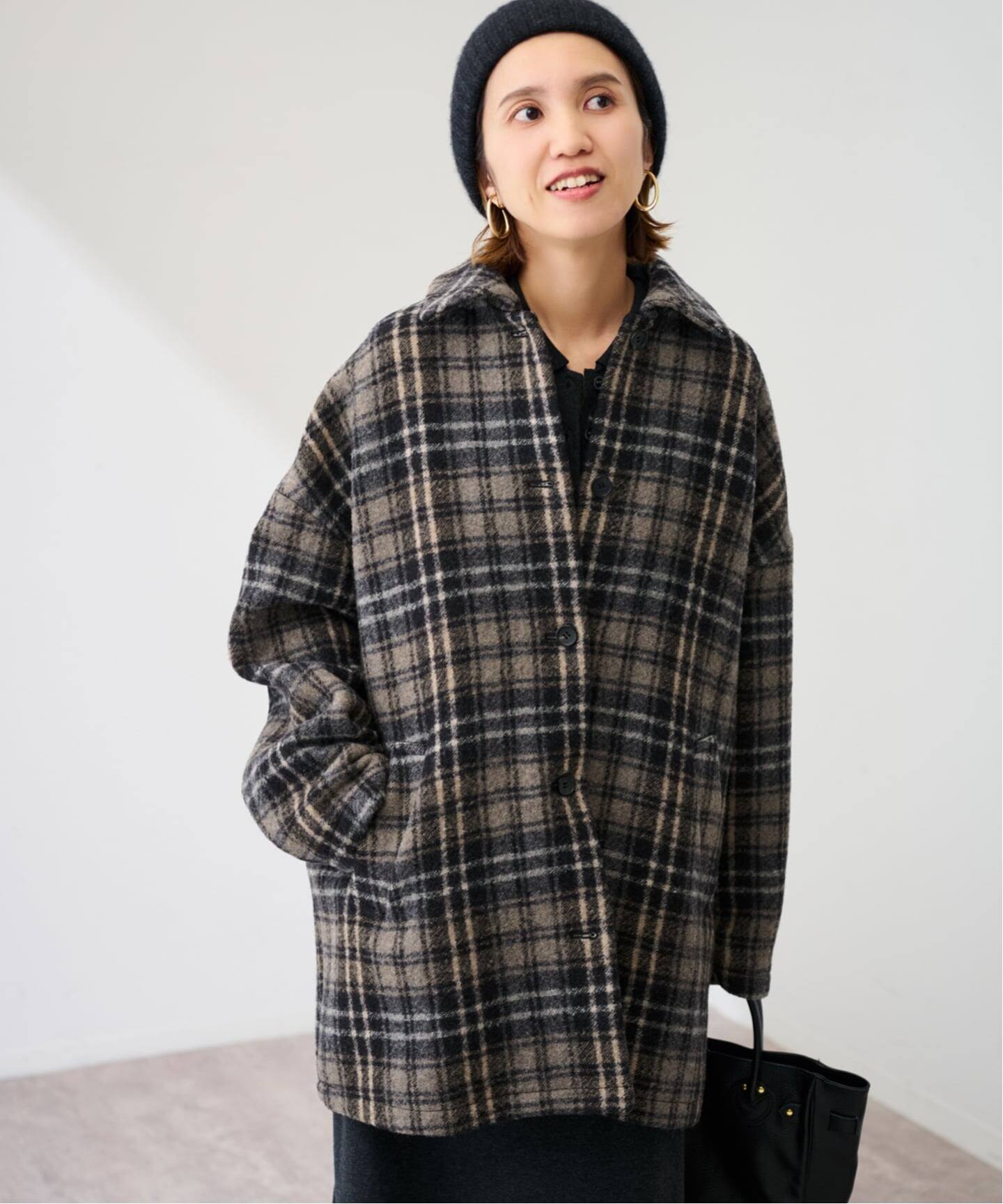 PRIMAチェックコート（ステンカラーコート）｜FRAMeWORK（フレーム