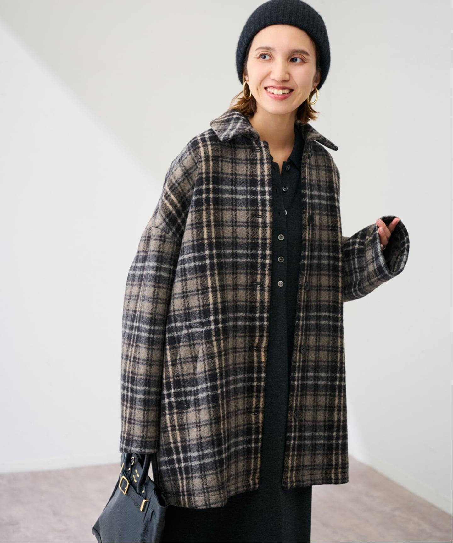 PRIMAチェックコート（ステンカラーコート）｜FRAMeWORK（フレーム