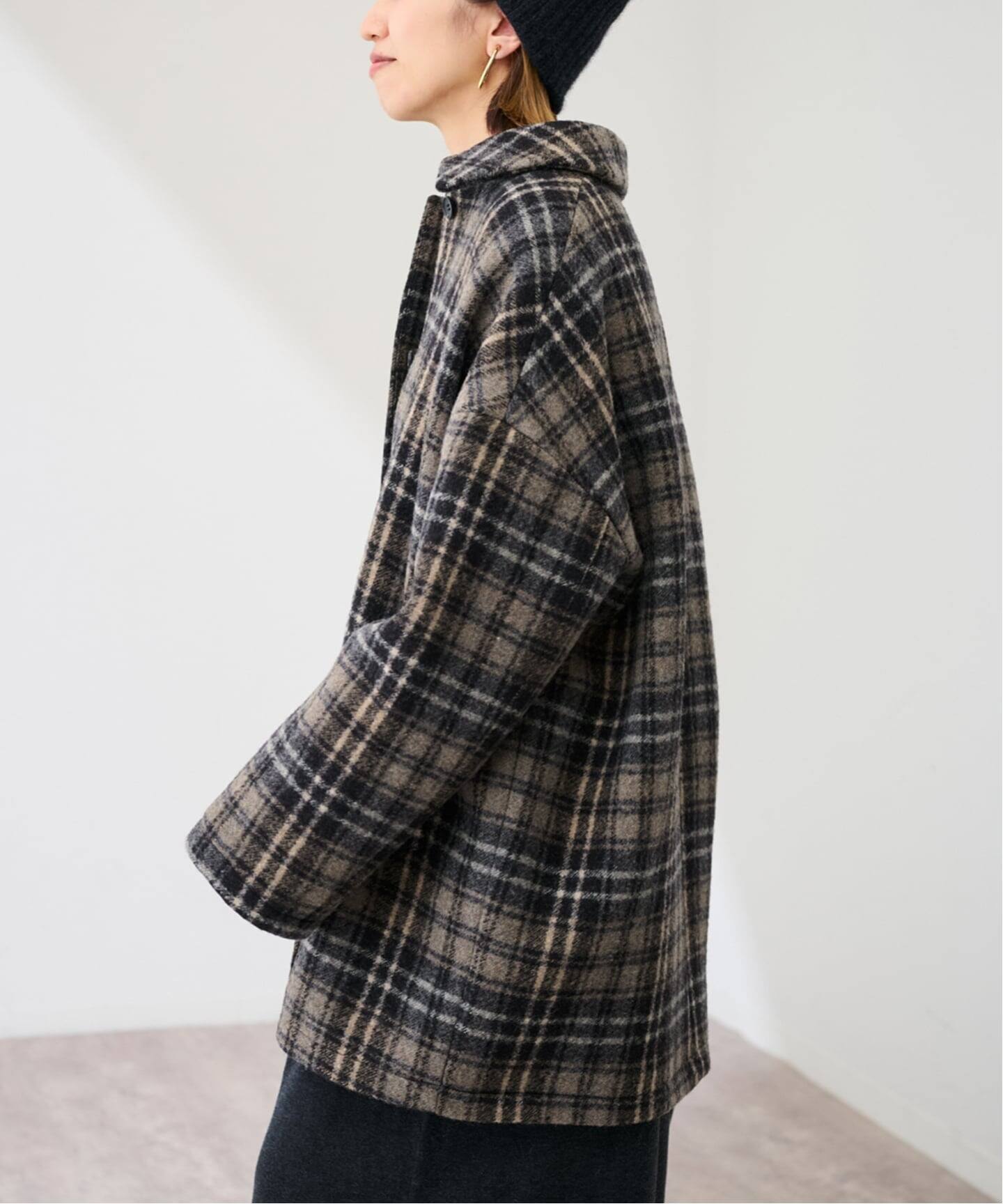 PRIMAチェックコート（ステンカラーコート）｜FRAMeWORK（フレーム