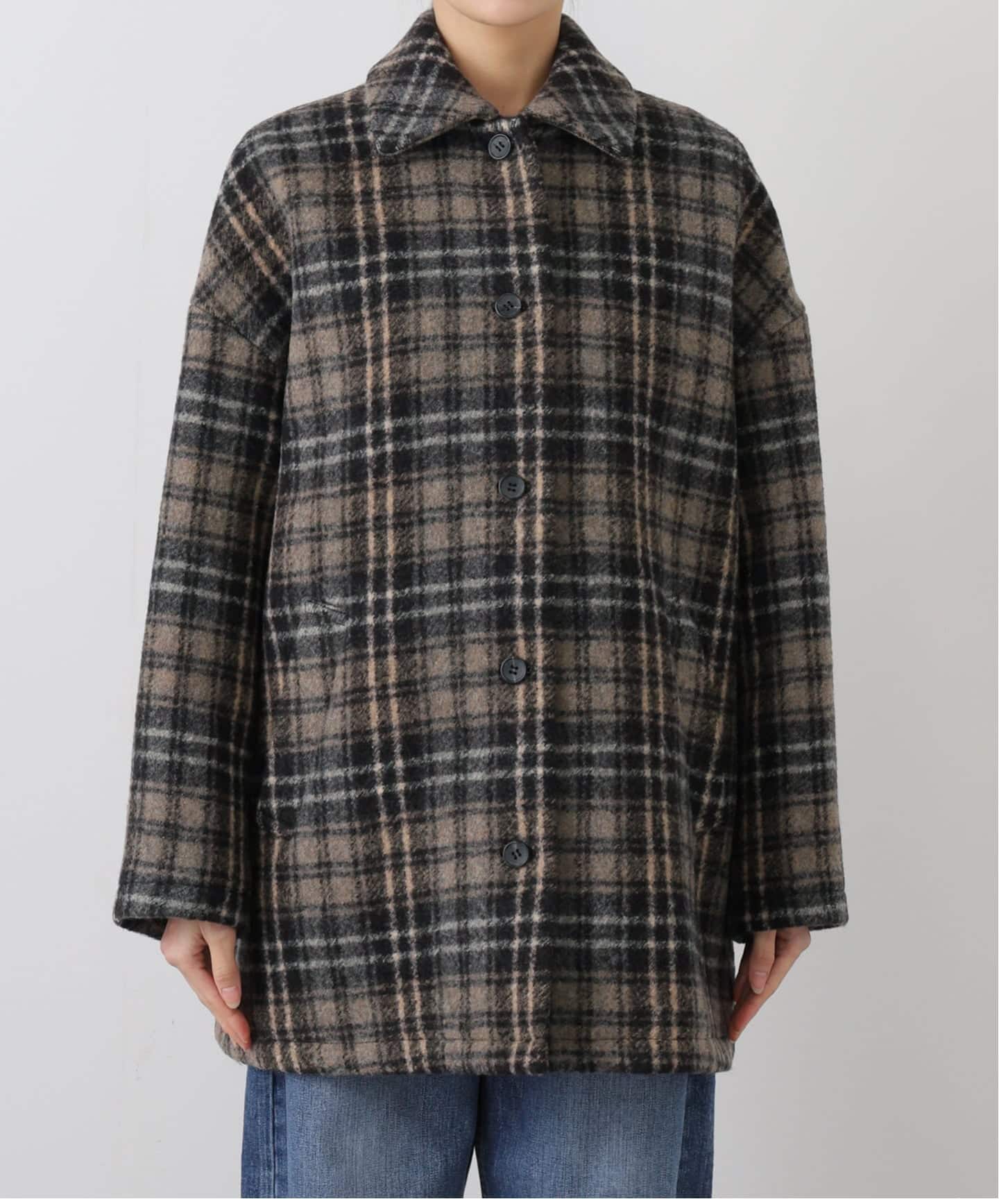 PRIMAチェックコート（ステンカラーコート）｜FRAMeWORK（フレーム