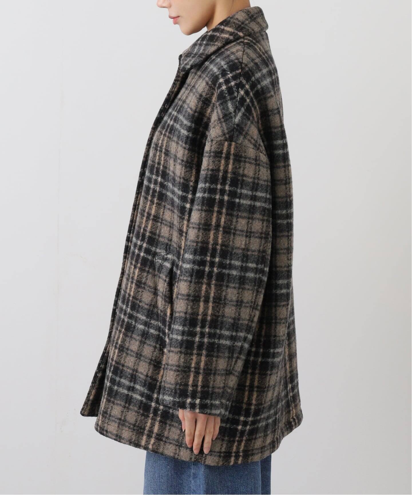 PRIMAチェックコート（ステンカラーコート）｜FRAMeWORK（フレーム