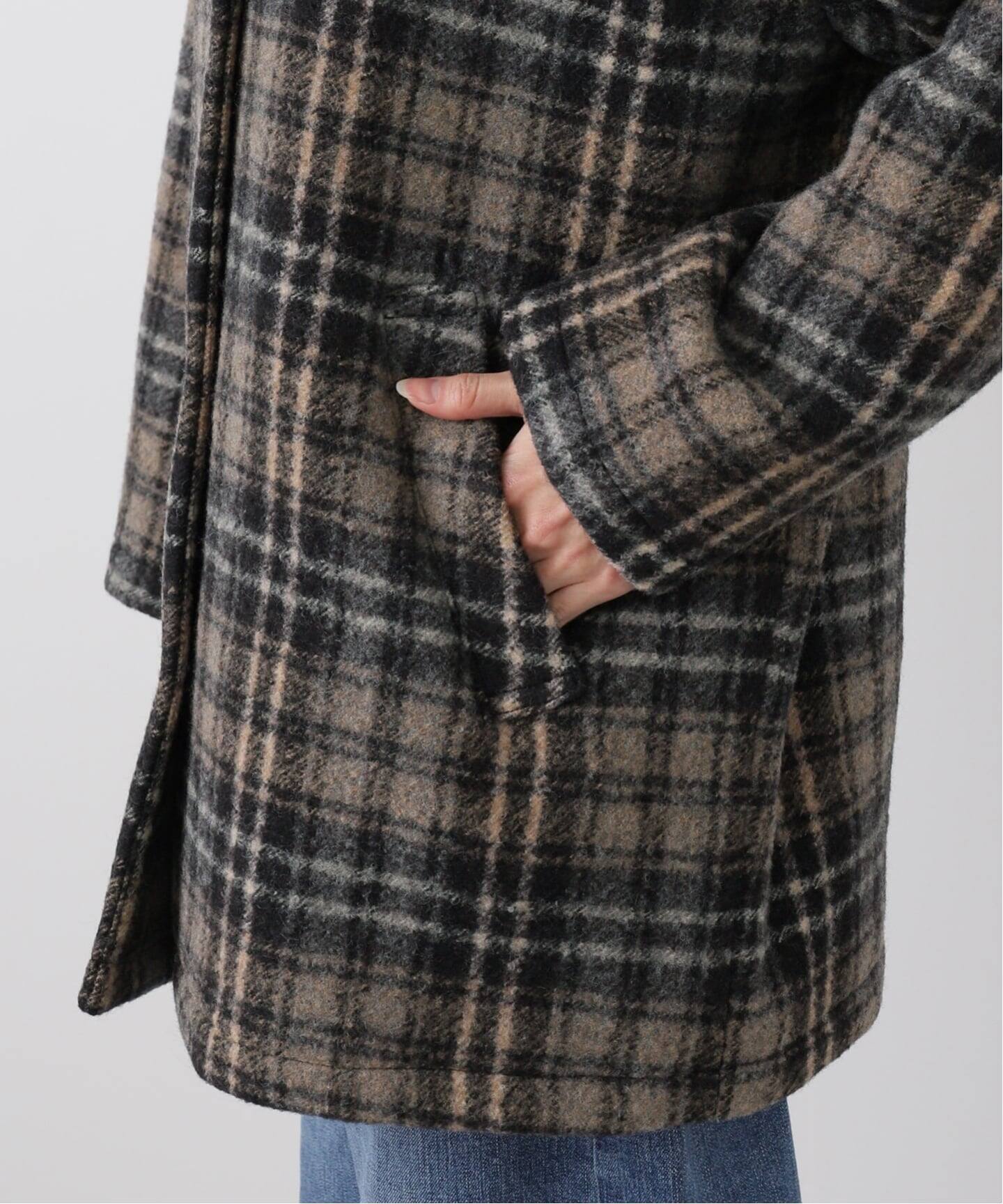 PRIMAチェックコート（ステンカラーコート）｜FRAMeWORK（フレーム