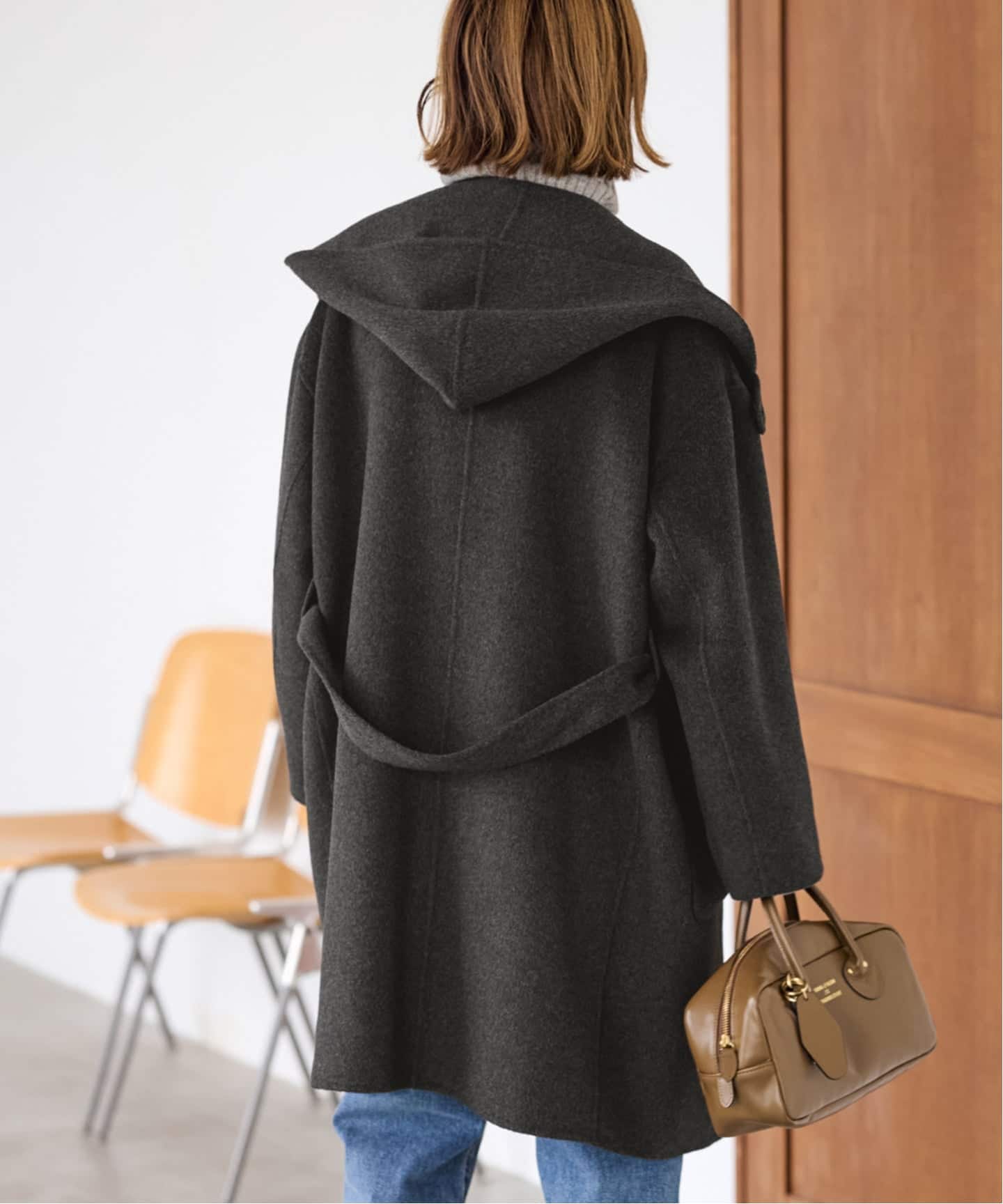 SUPER160'sフーディショートコート（フードコート）｜FRAMeWORK