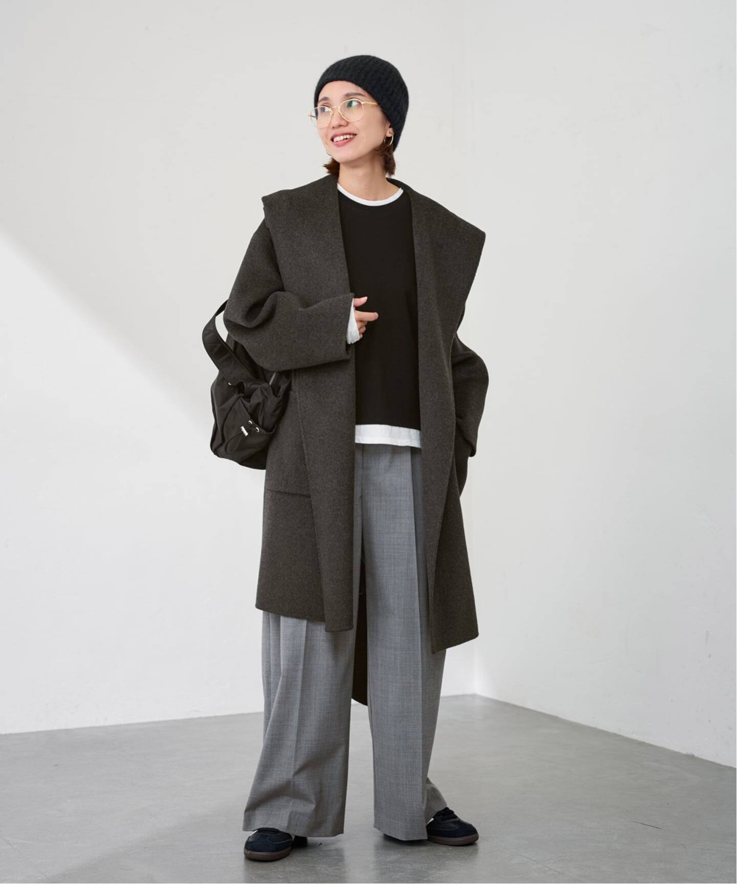 SUPER160'sフーディショートコート（フードコート）｜FRAMeWORK