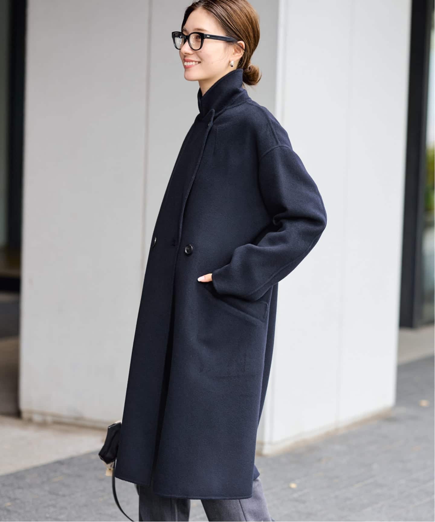 FRAMEWORK グレー ダブルブレスト ロングコート ダブルブレスト ロングコート 2カラー 1104 | LINO