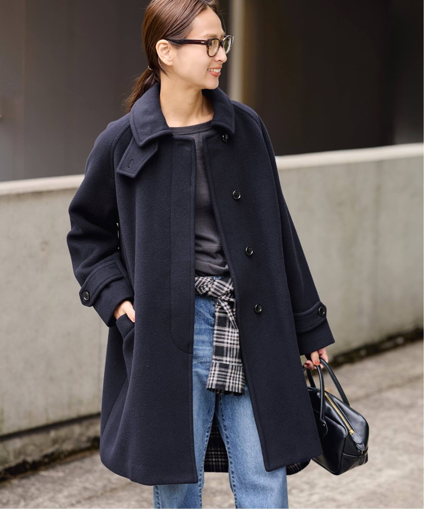 フレームワーク　ラムウールMIXシャルムバルカラーコート　クロ　38 ≪追加≫ラムウールMIXシャルムバルカラーコート 4（ステンカラー