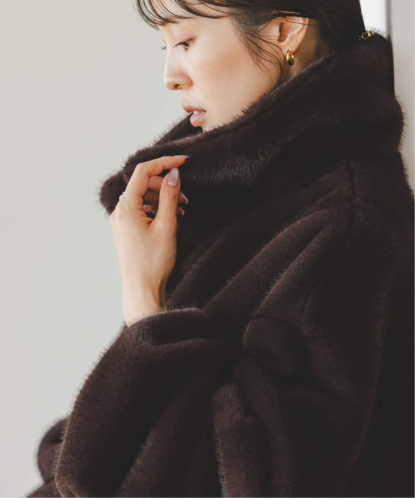 エコファースタンドカラーミドルブルゾン（その他ブルゾン／アウター