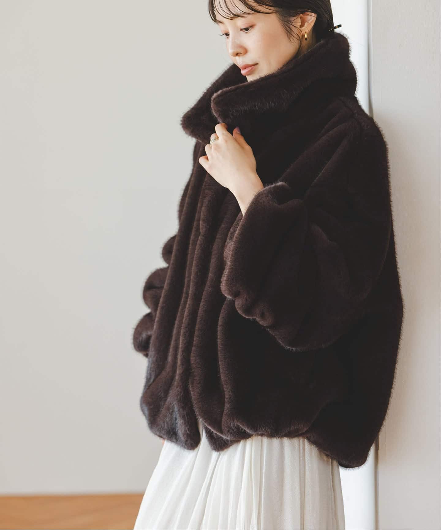 Noble ノーブル エコファースタンドカラーミドルブルゾン エコファースタンドカラーミドルブルゾン（その他ブルゾン／アウター