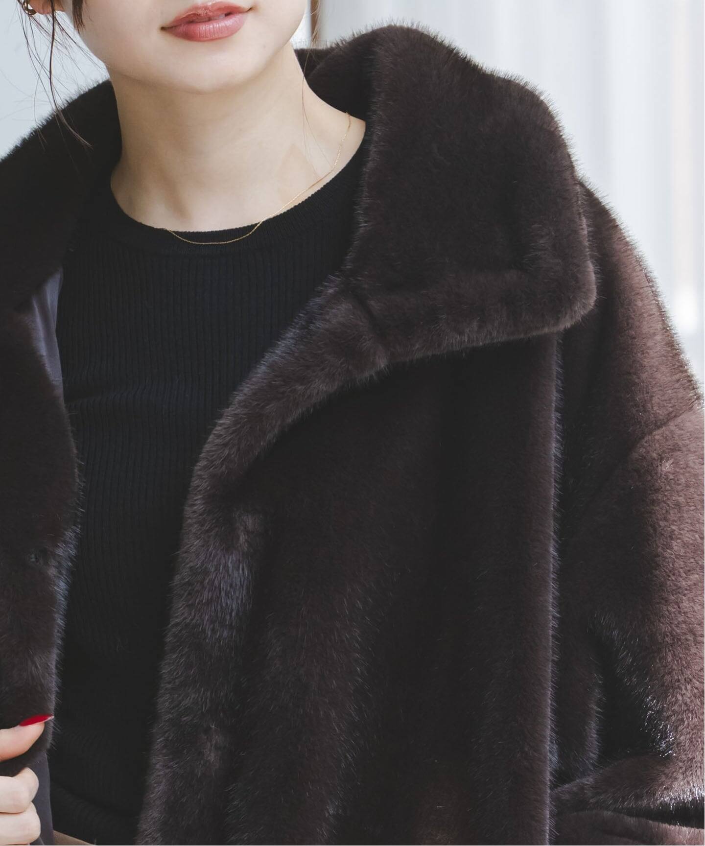 Noble ノーブル エコファースタンドカラーミドルブルゾン エコファースタンドカラーミドルブルゾン（その他ブルゾン／アウター