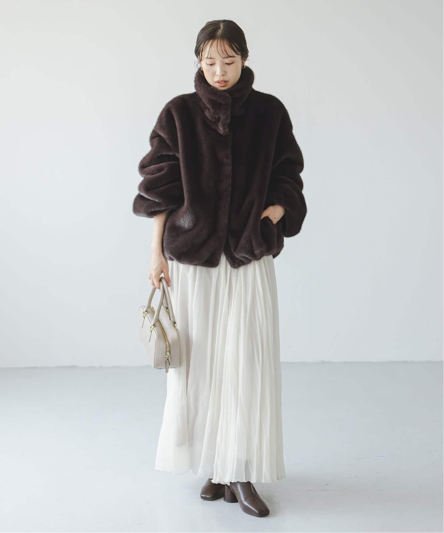 Noble ノーブル エコファースタンドカラーミドルブルゾン エコファースタンドカラーミドルブルゾン（その他ブルゾン／アウター