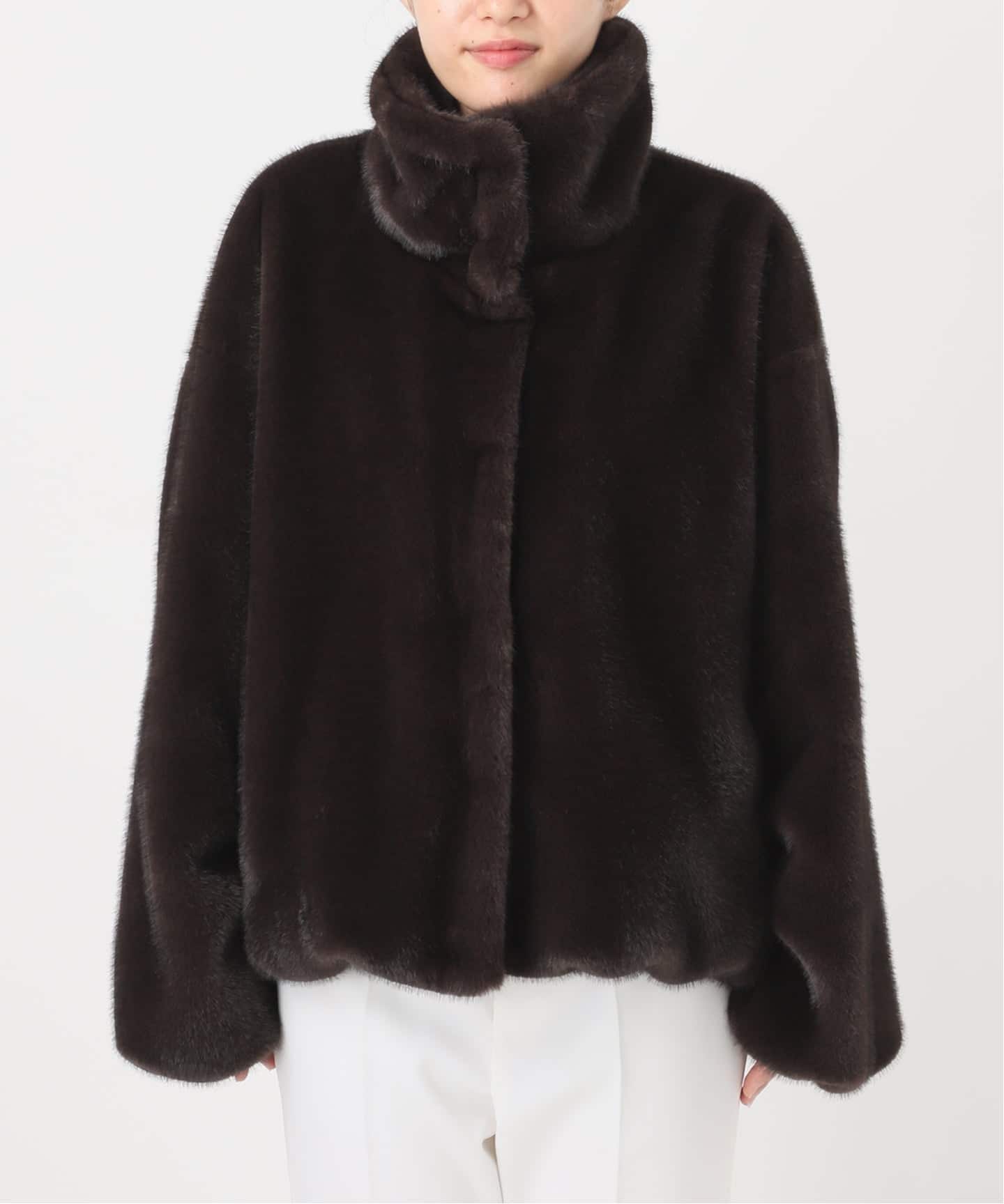 エコファースタンドカラーミドルブルゾン（その他ブルゾン／アウター