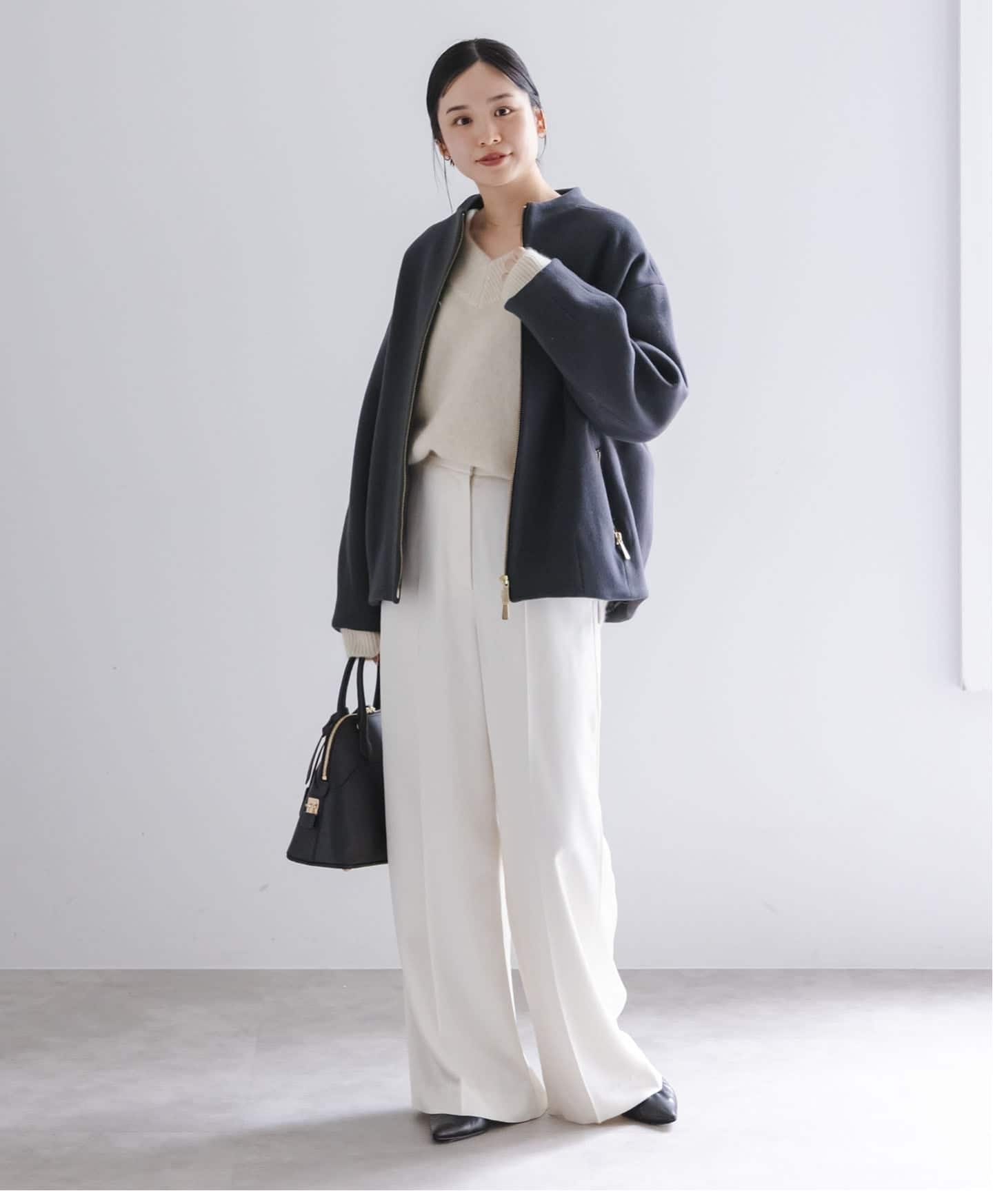 MTRレイズドネックジップコート（ノーカラーコート）｜NOBLE（ノーブル