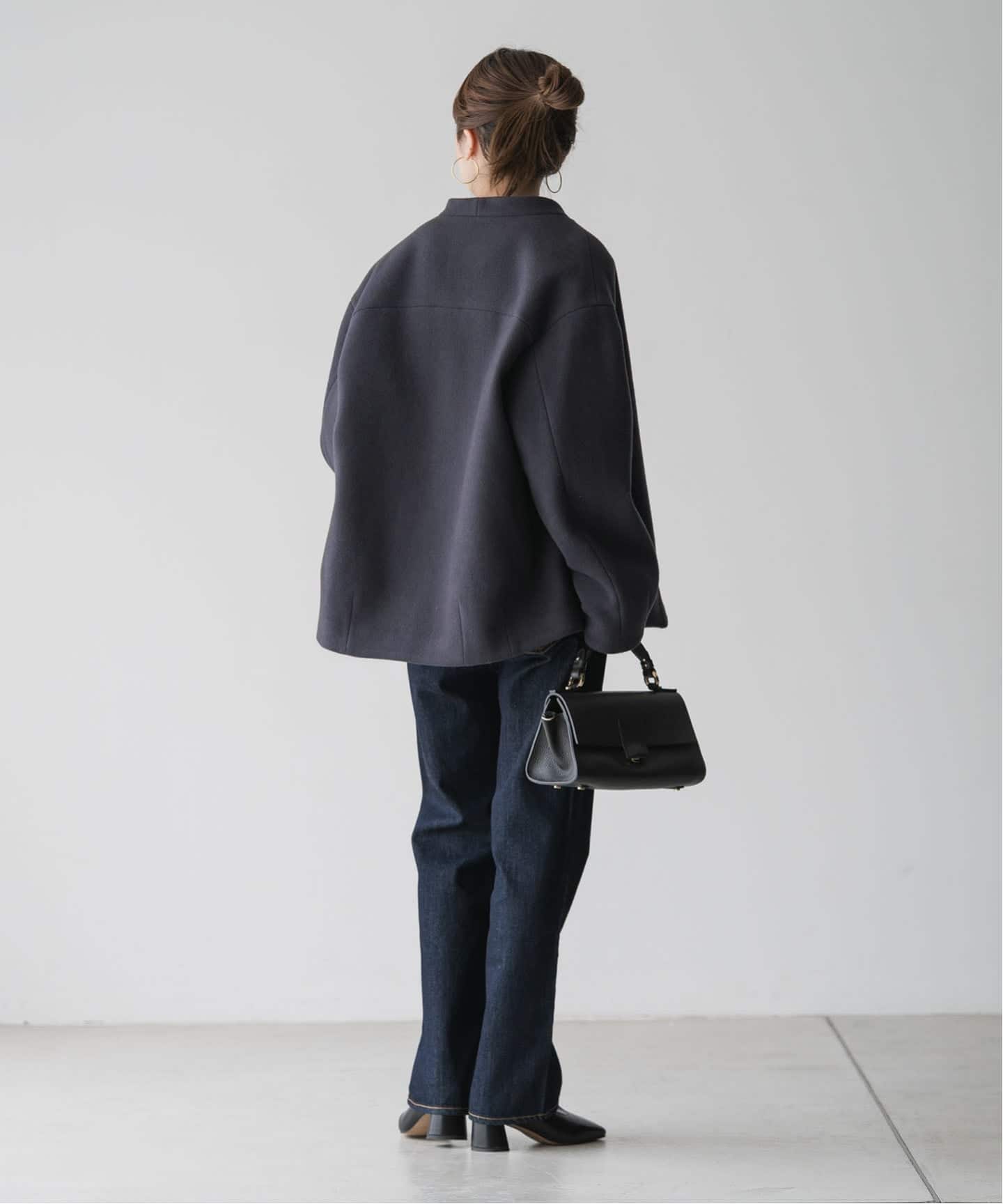 MTRレイズドネックジップコート（ノーカラーコート）｜NOBLE（ノーブル