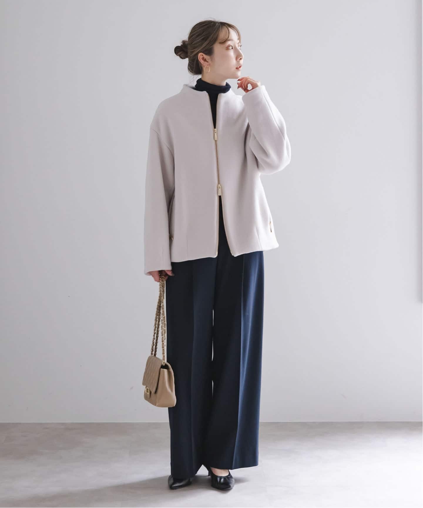 MTRレイズドネックジップコート（ノーカラーコート）｜NOBLE（ノーブル