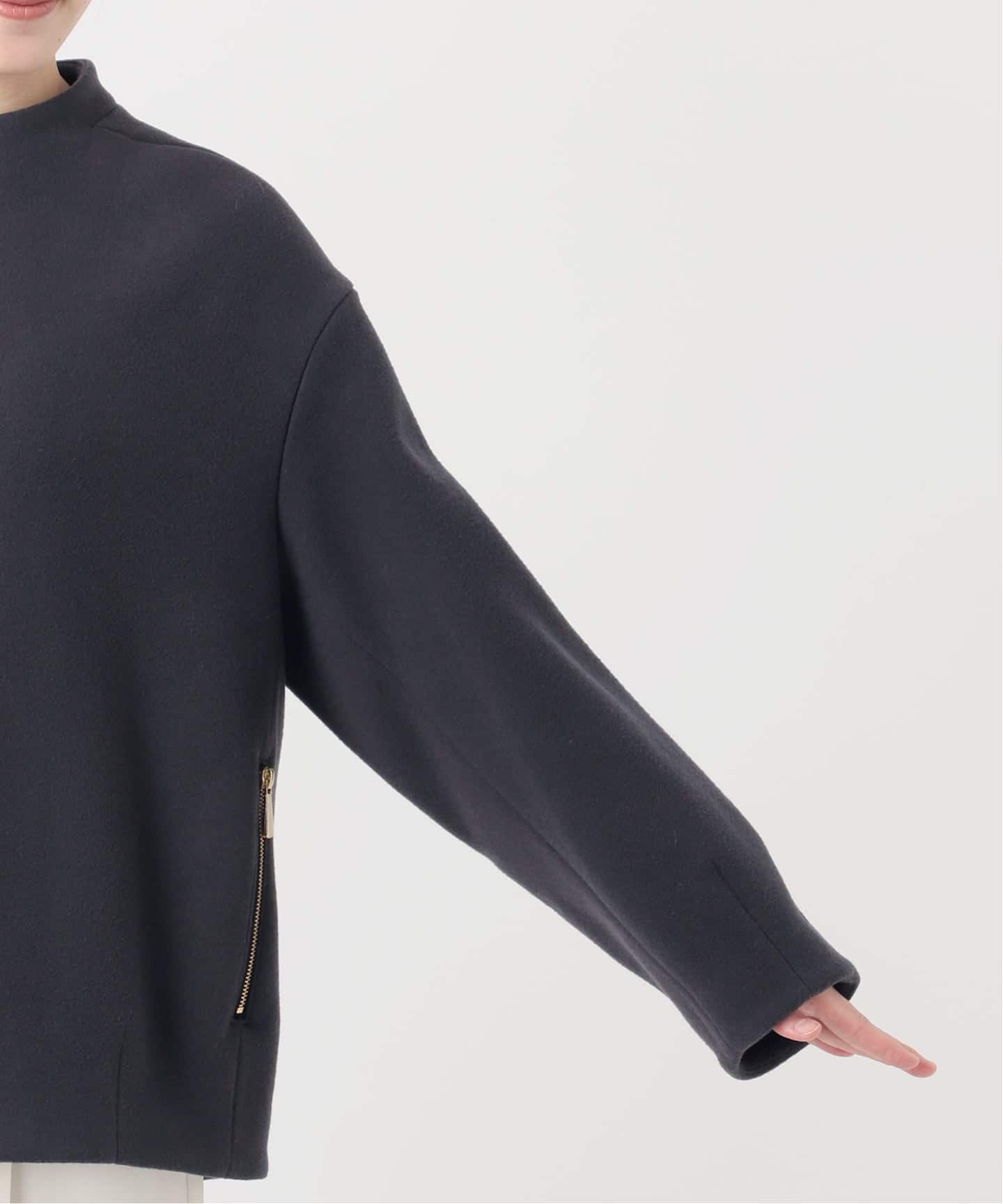 MTRレイズドネックジップコート（ノーカラーコート）｜NOBLE（ノーブル