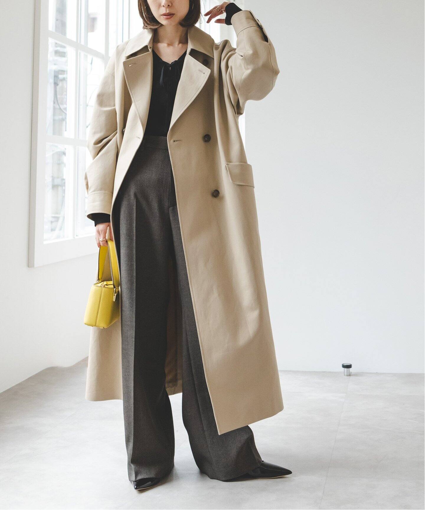 コットンダブルクロスロングコート（チェスターコート）｜NOBLE  