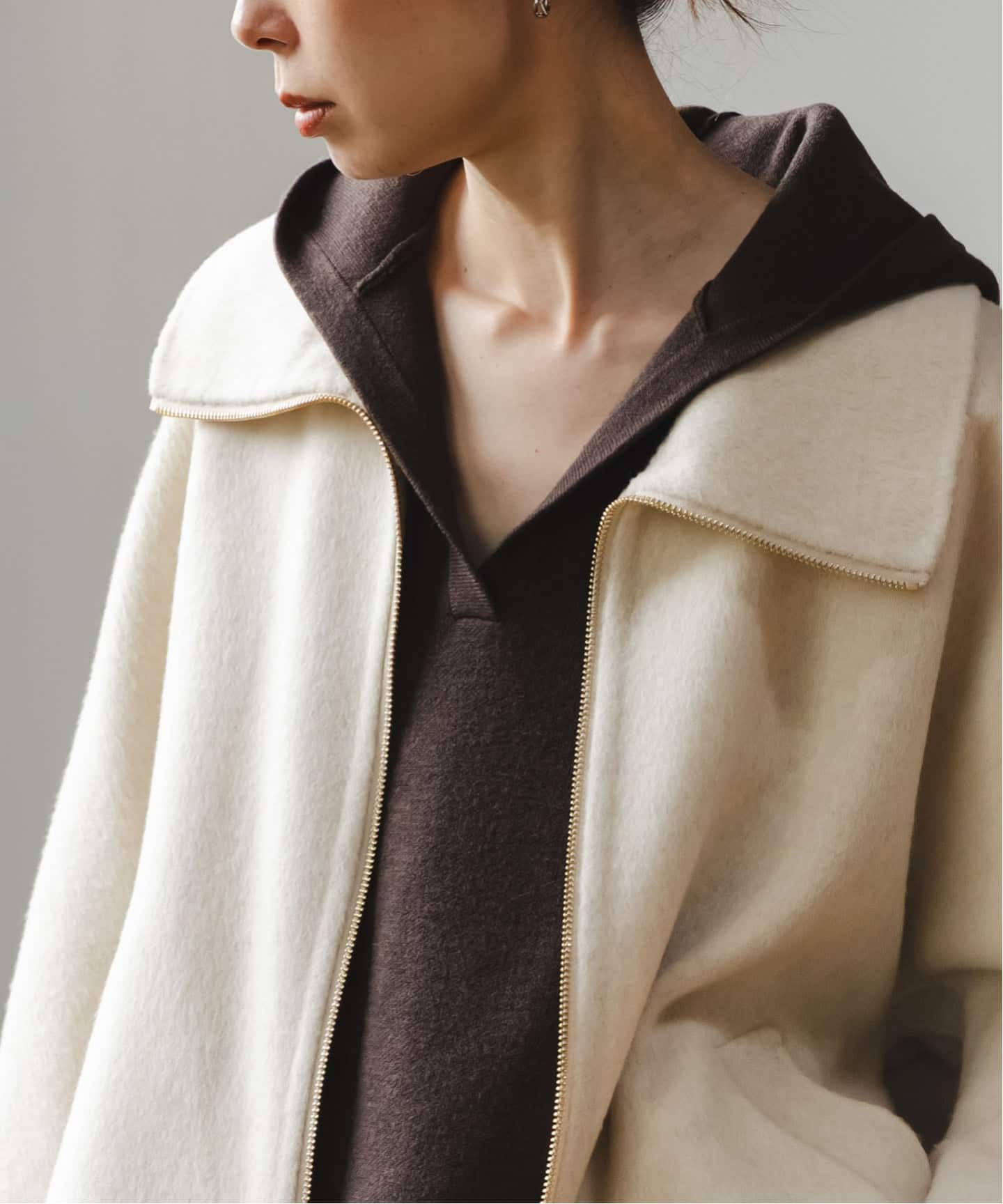 追加》キャメルミックスリバージップコート（その他ブルゾン／アウター