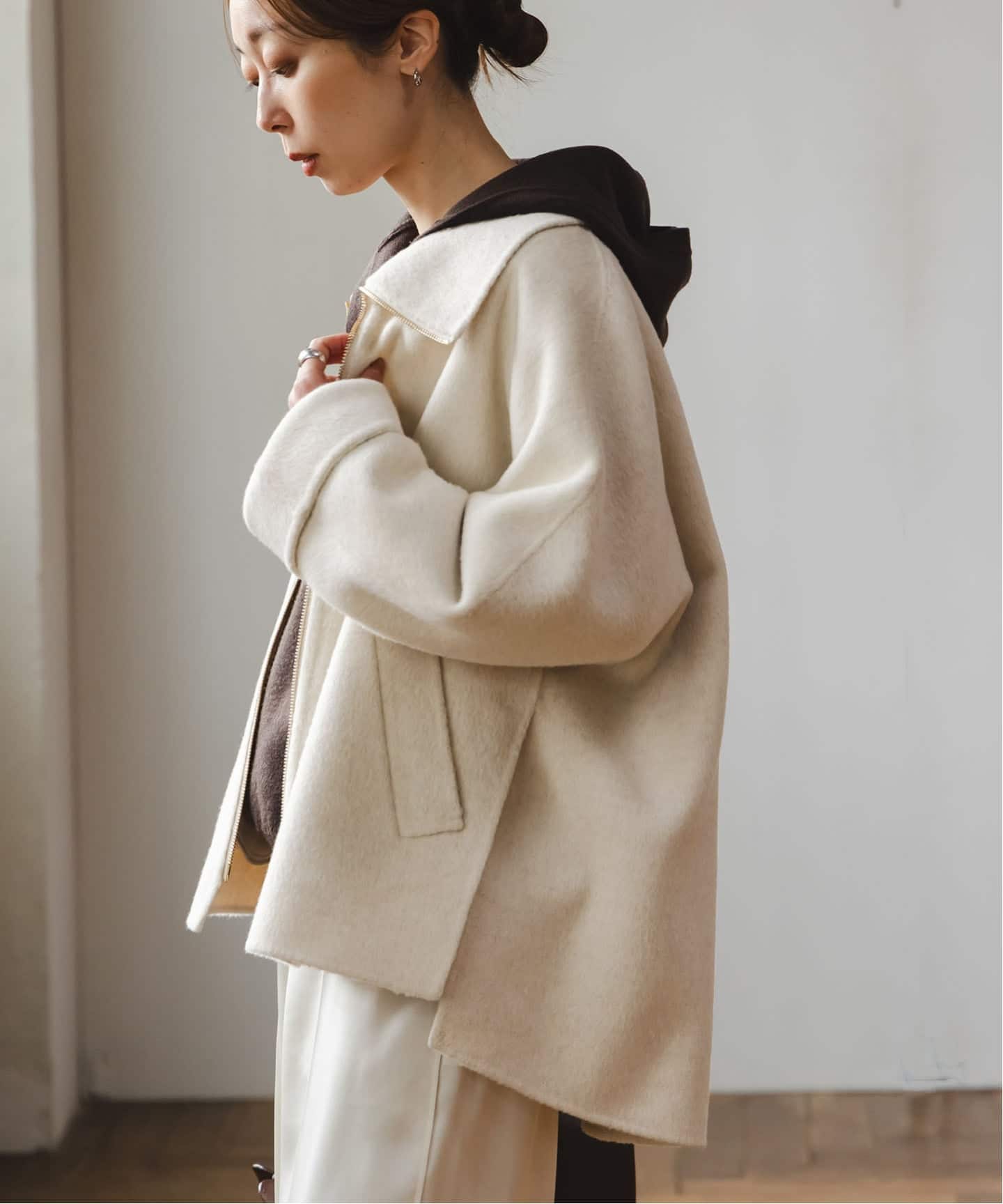 追加》キャメルミックスリバージップコート（その他ブルゾン／アウター