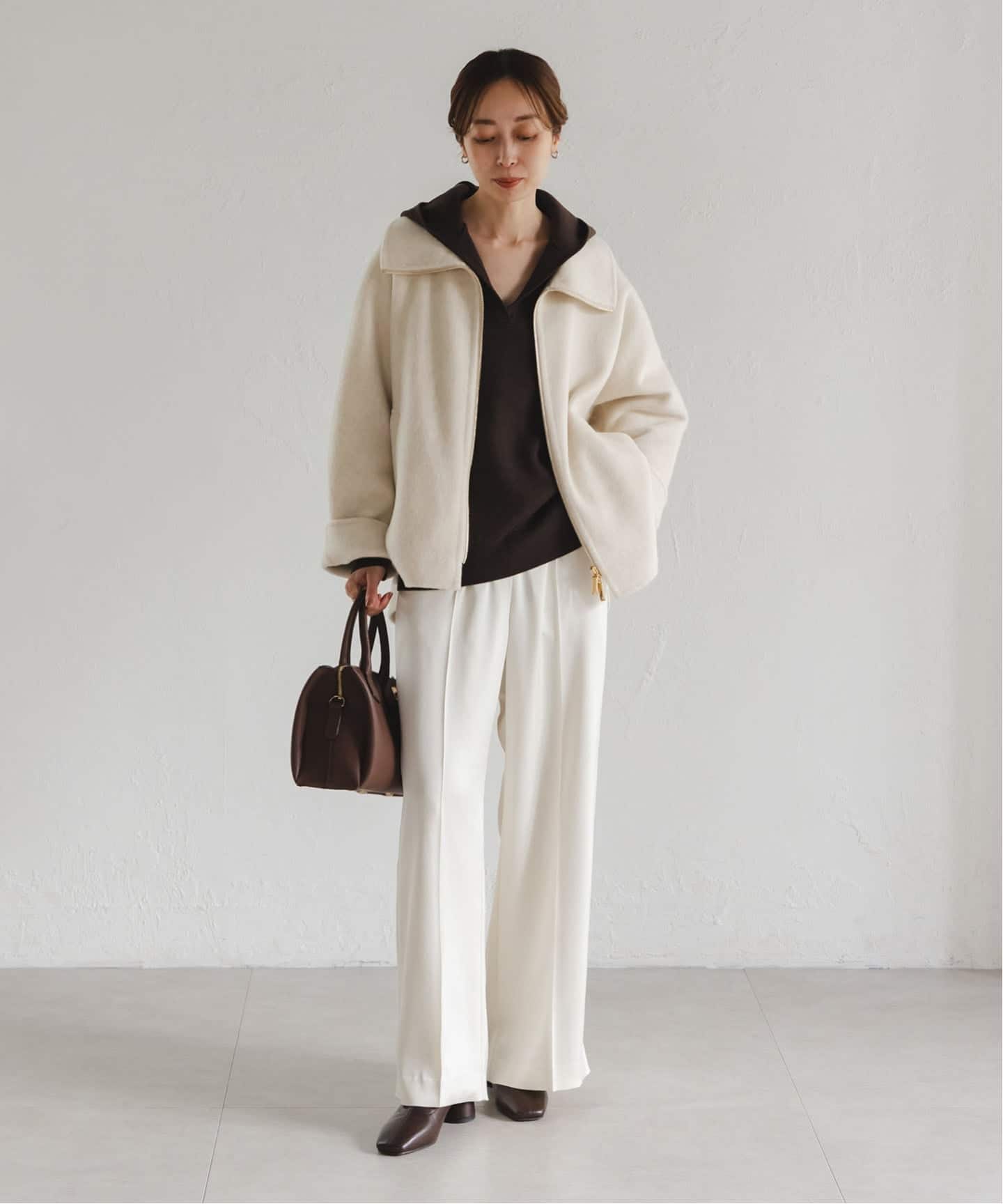 追加》キャメルミックスリバージップコート（その他ブルゾン／アウター