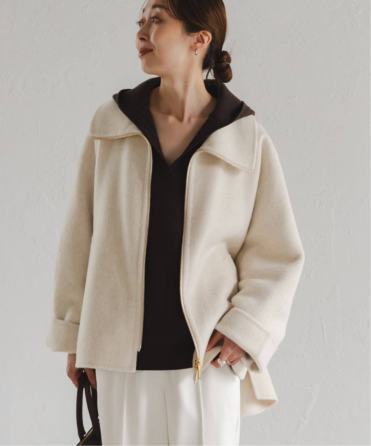 追加》キャメルミックスリバージップコート（その他ブルゾン／アウター