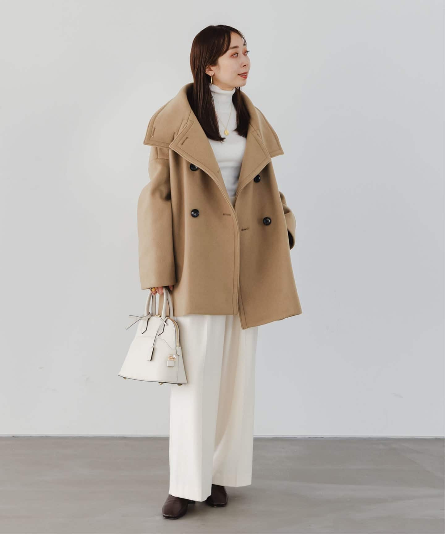 美品✨NOBLE スタンドカラーオーバーコート ベージュ BAYCREW’S 美品✨NOBLE スタンドカラーオーバーコート ベージュ BAYCREW'S