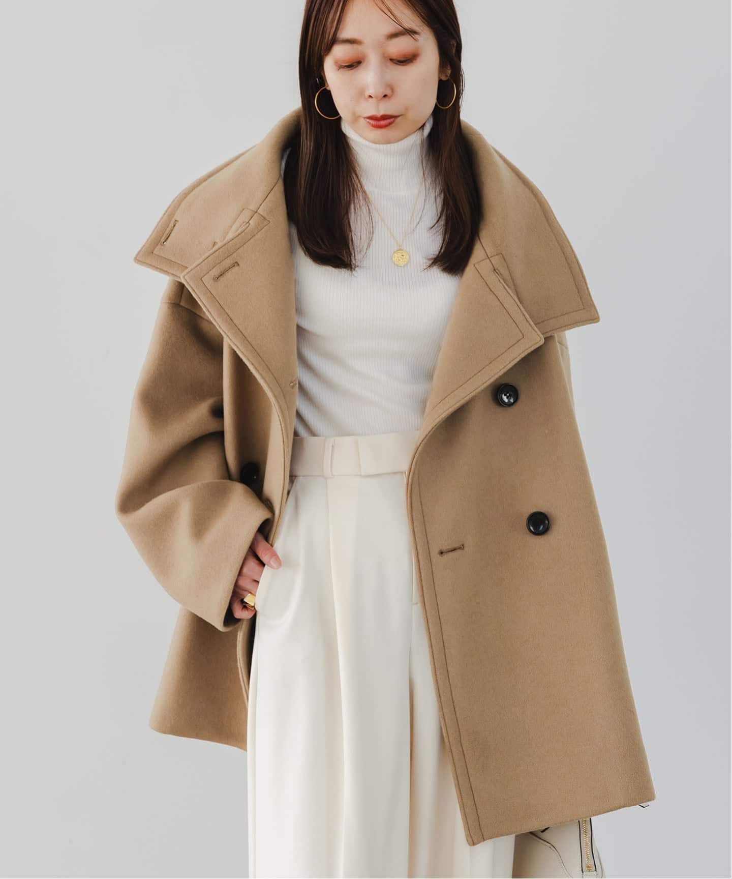 NOBLE ノーブル　スタンドカラーオーバーコート 追加・WEB限定カラー》スタンドカラーオーバーコート（その他ブルゾン