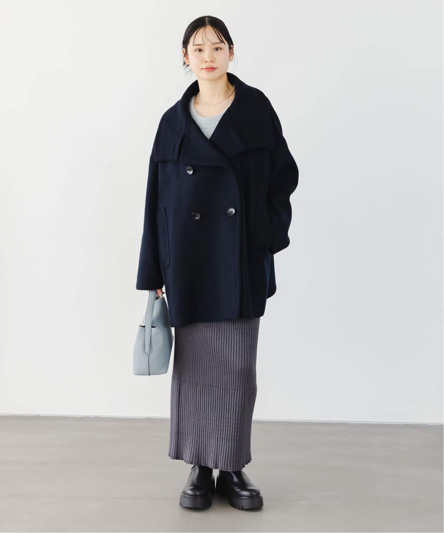 【新品】Noble スタンドカラーオーバーコート　ブラック NOBLE｜《追加》スタンドカラーオーバーコート | Rakuten Fashion(楽天