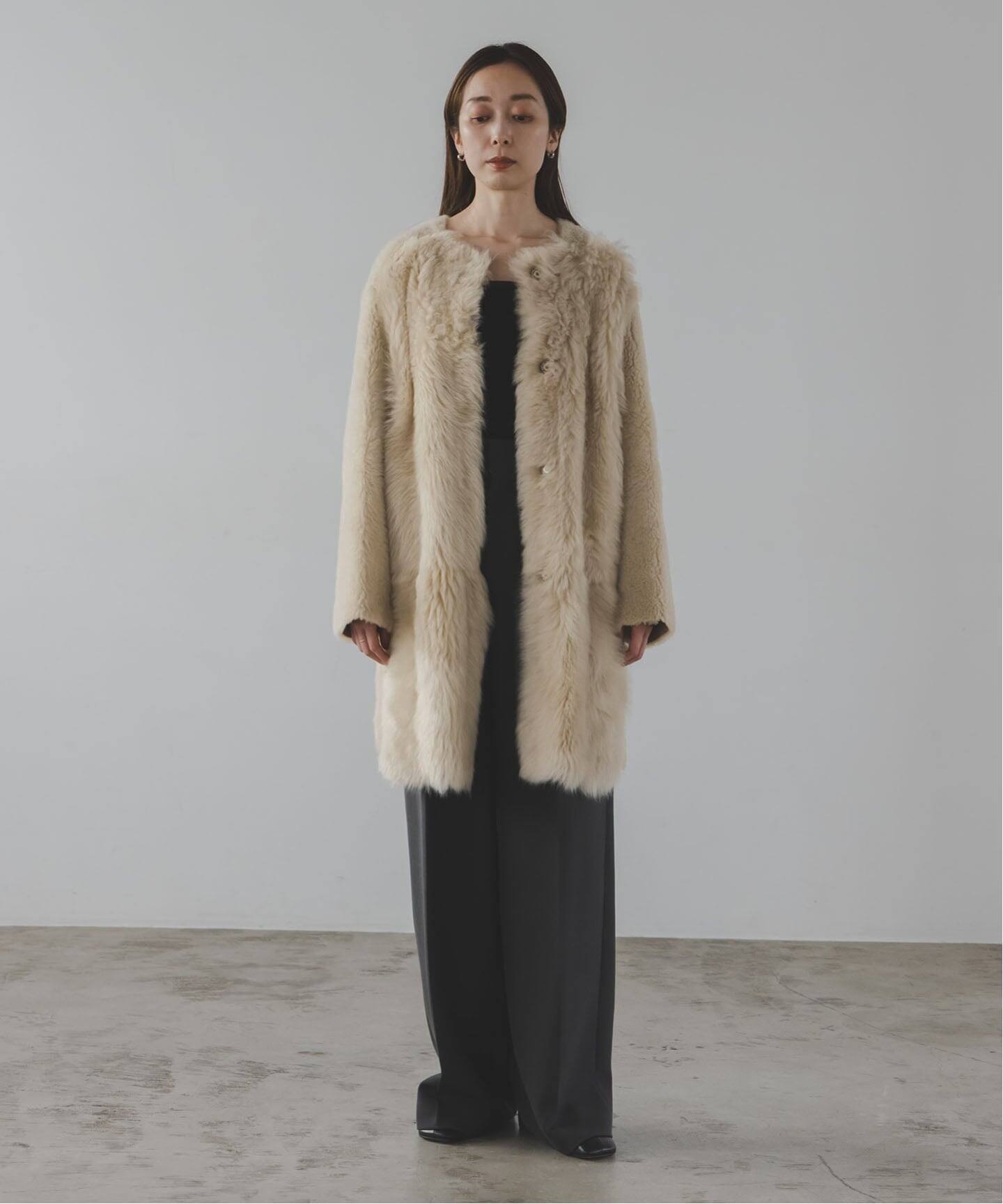 KARL DONOGHUE レザーコート 中古・古着通販】Karl Donoghue (カールドノヒュー) ムートンロング