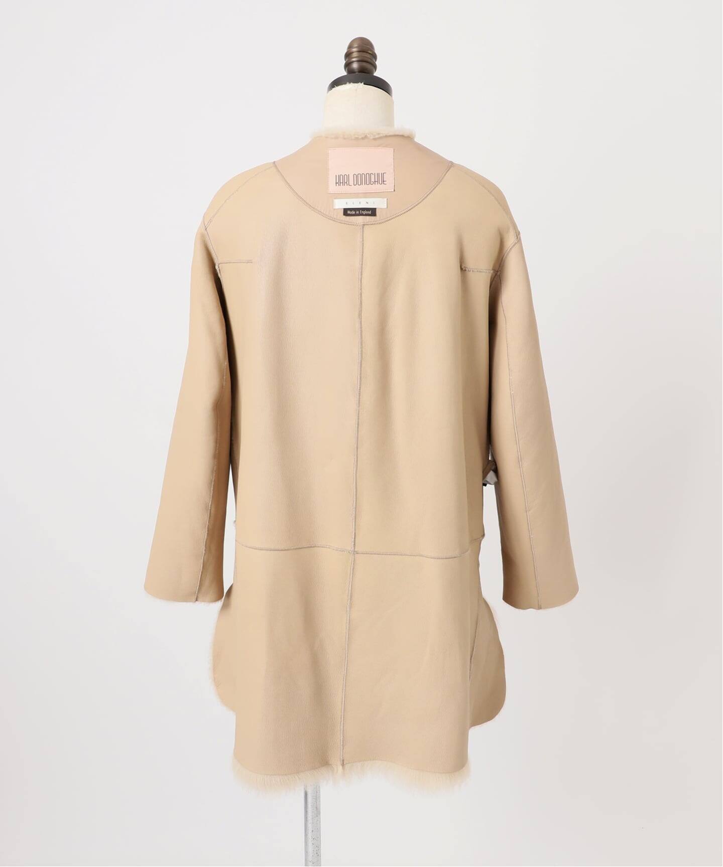 【新品】Karl Donoghue 高級ウール ミドル丈ノーカラーコート 別注》KARL DONOGHUE×ELENI コート（その他ブルゾン／アウター