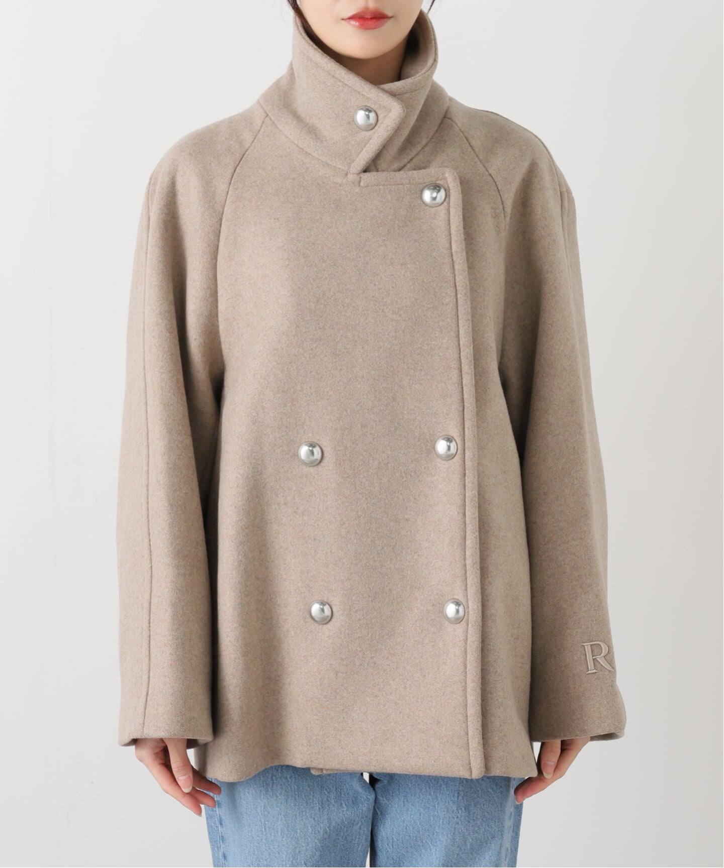 ☆美品☆ ノーブル 定価 71,500円　W/Nyオーバーロング Pコート Noble（ノーブル）の「W/Ny オーバーロングPコート◇（ピーコート