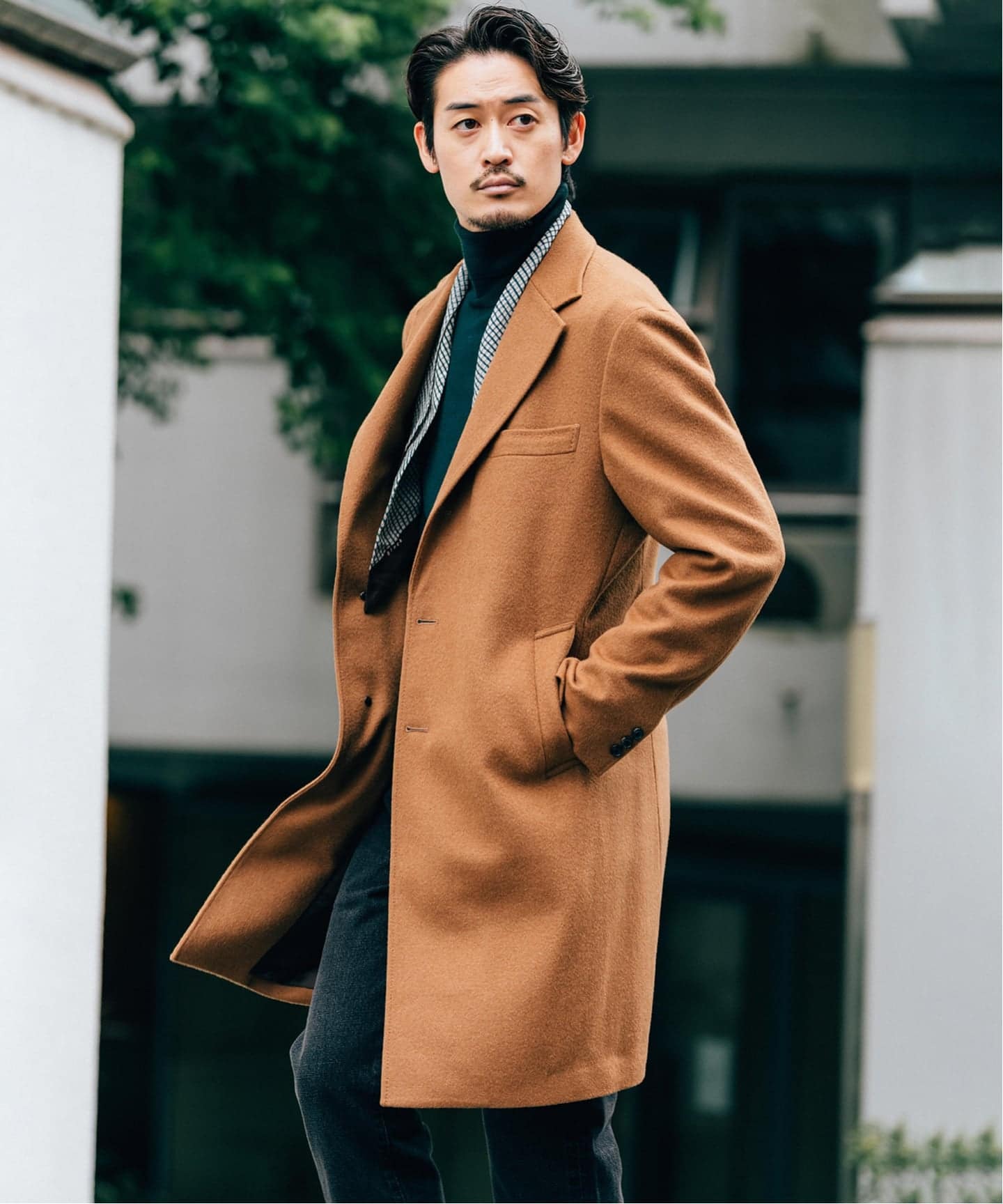 SUPER 140's ウール / カシミヤ チェスターコート（チェスター