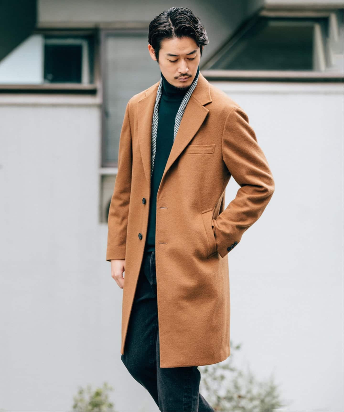 未使用級✨️エディフィス チェスターコート カシミヤ混 大きいサイズ グレー L 中古・古着通販】EDIFICE (エディフィス) チェスターコート