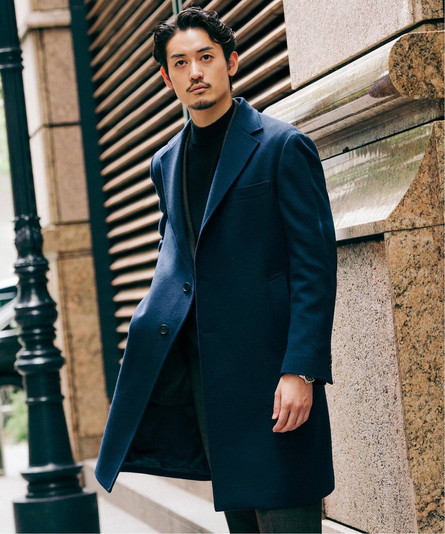 SUPER 140's ウール / カシミヤ チェスターコート（チェスターコート