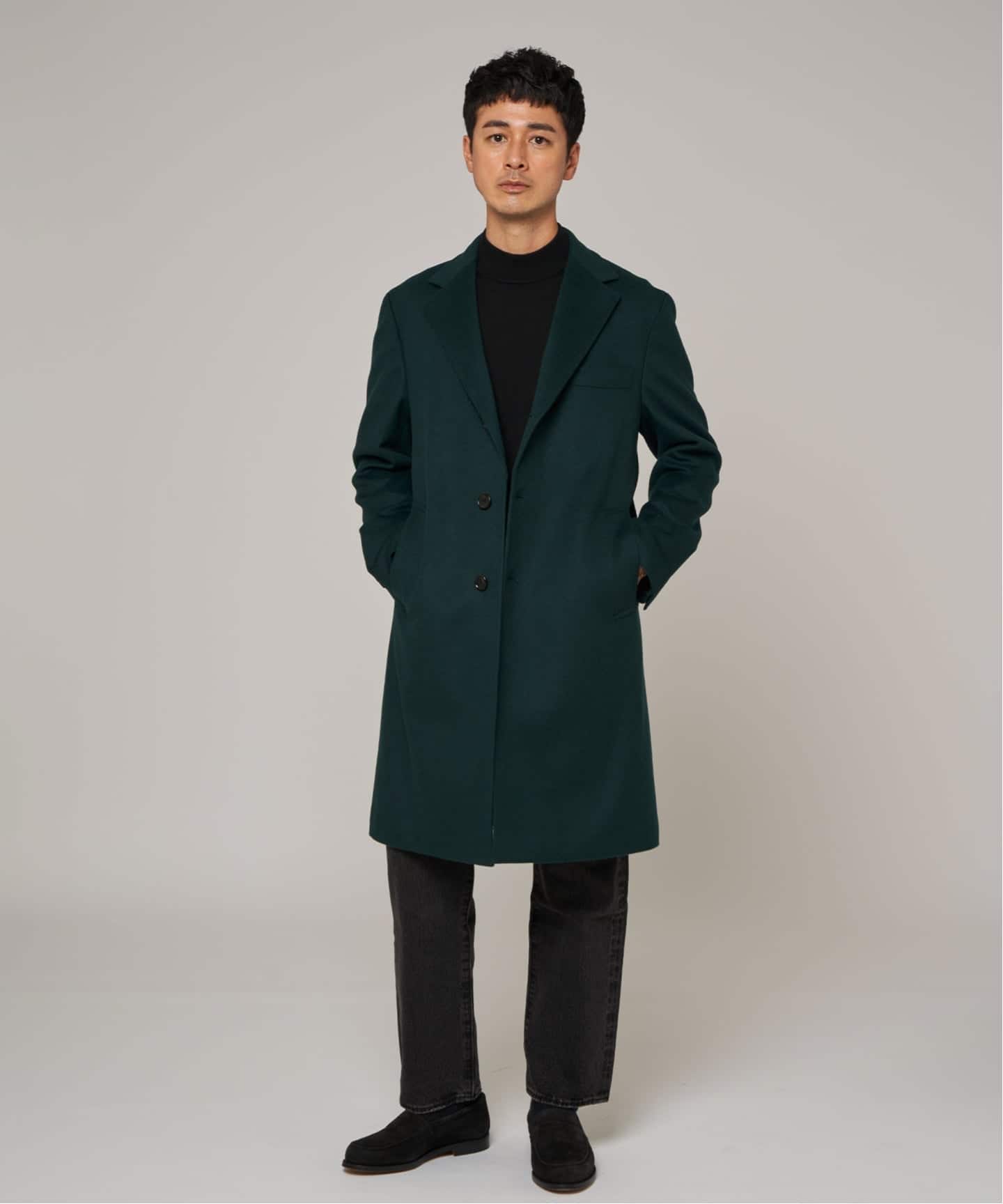 EDIFICE 140S ウールカシミア チェスターコート 44 エディフィス SUPER 140's ウール / カシミヤ チェスターコート（チェスター