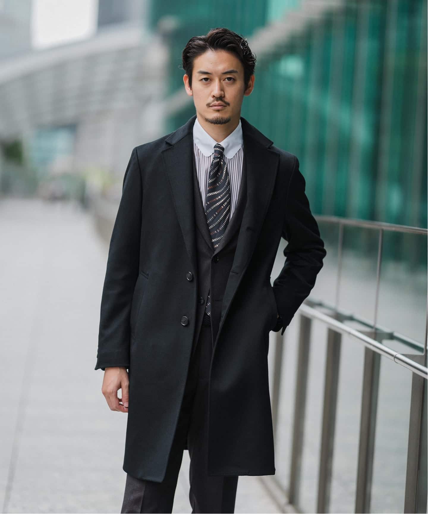 追加》SUPER 140's ウール / カシミヤ チェスターコート（チェスター