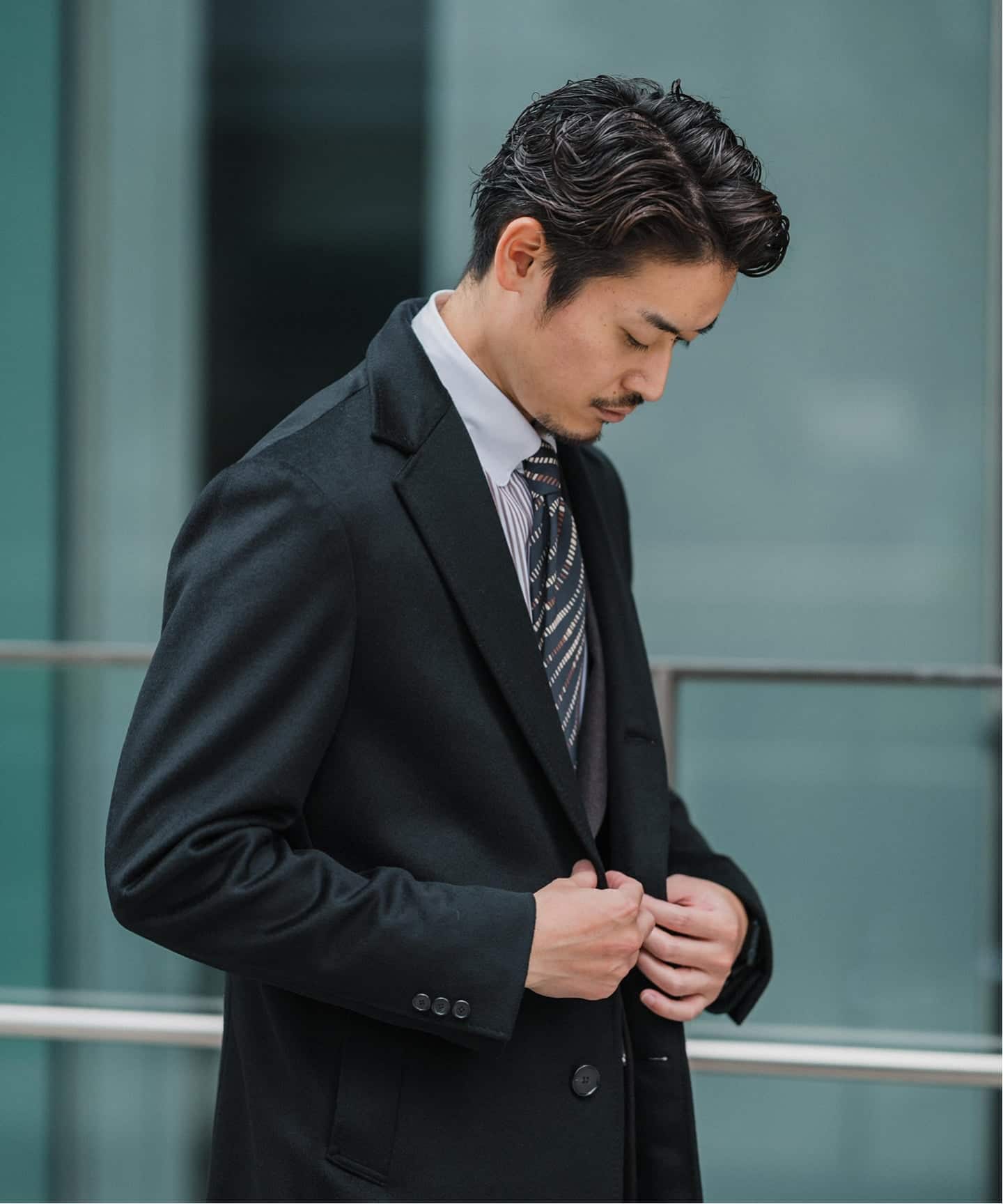 追加》SUPER 140's ウール / カシミヤ チェスターコート（チェスター