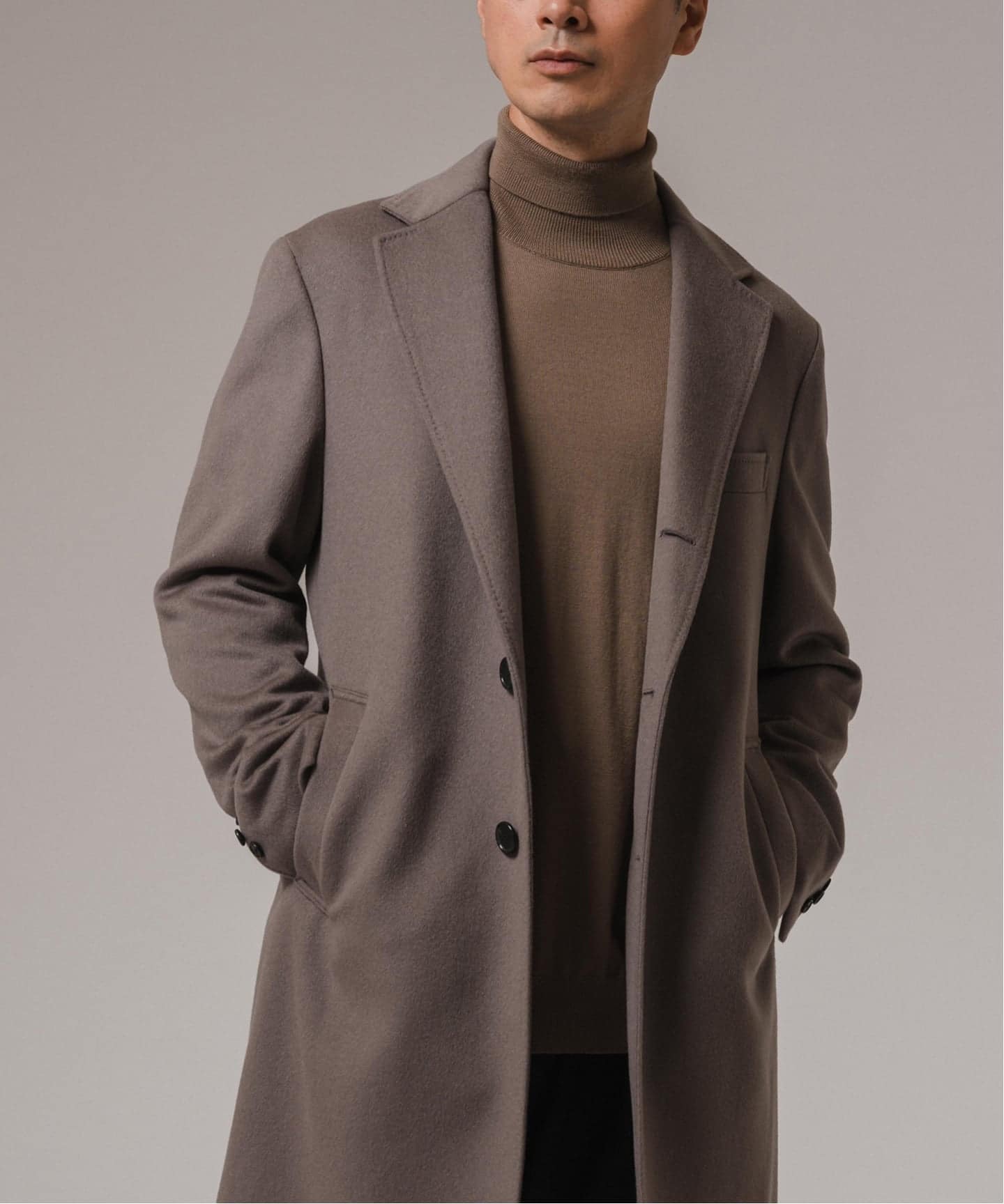 追加予約》SUPER 140's ウール / カシミヤ チェスターコート
