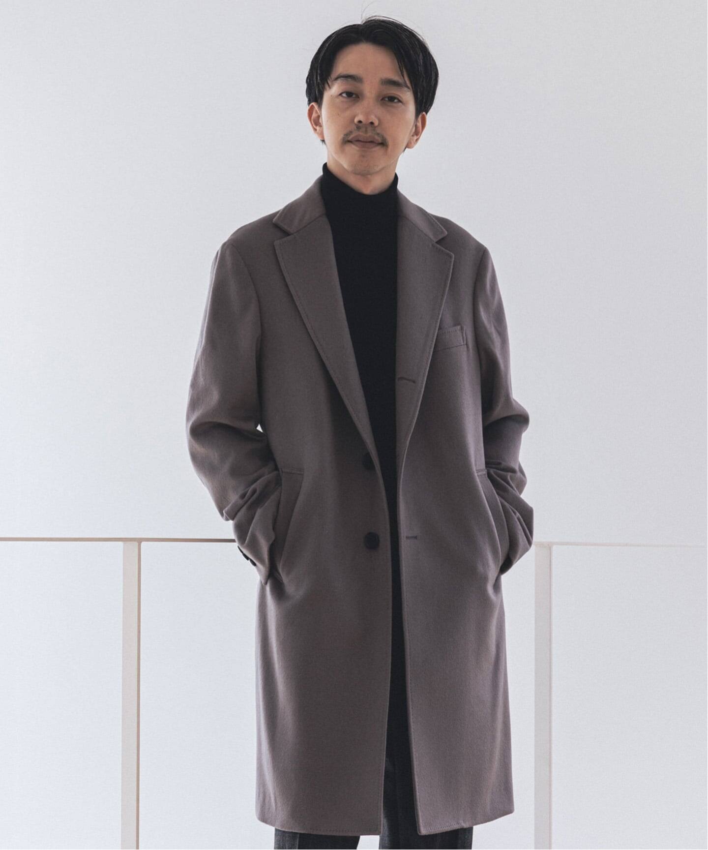 EDIFICE 140S ウールカシミア チェスターコート 44 エディフィス SUPER 140's ウール / カシミヤ チェスターコート（チェスター