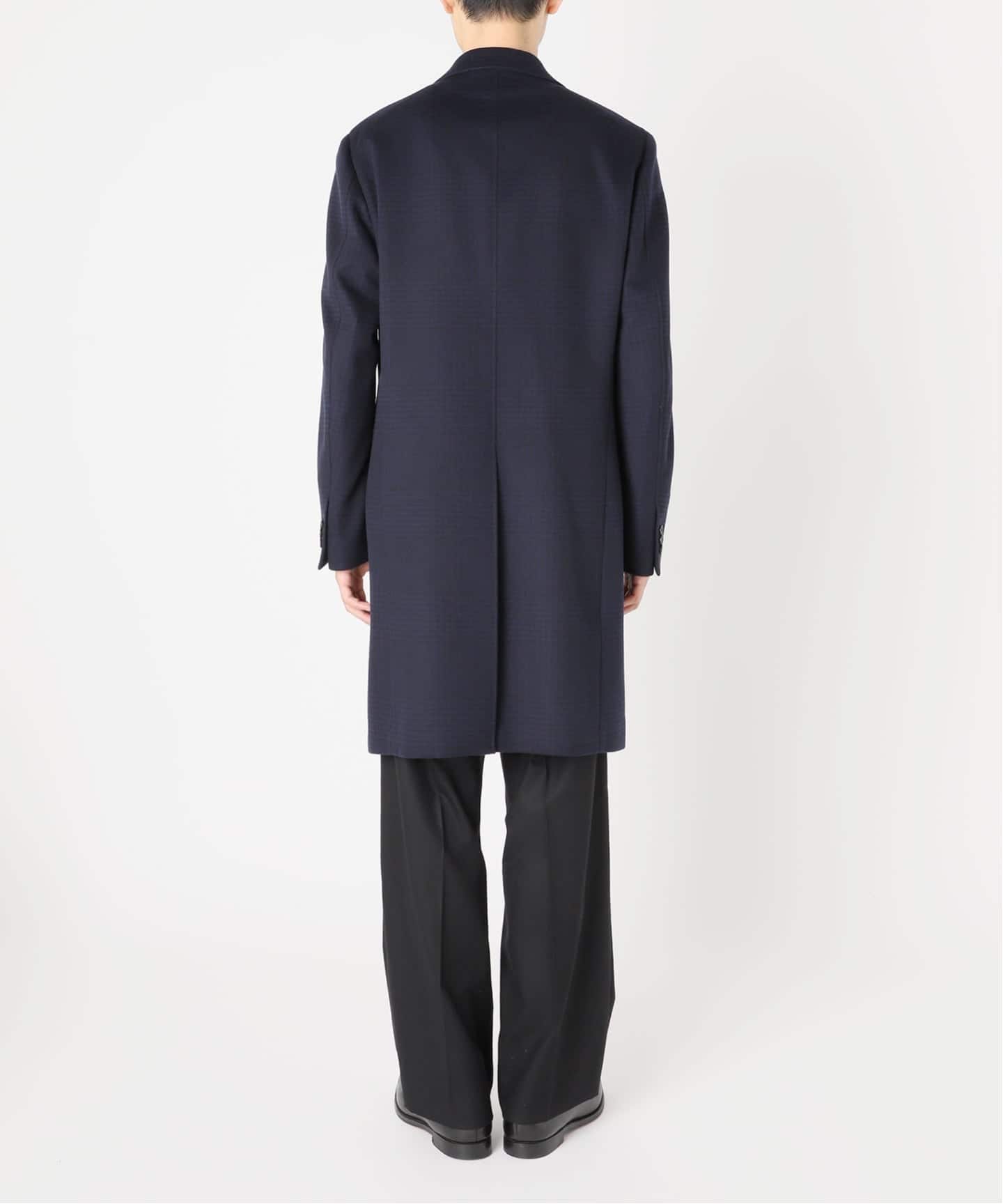 SUPER 140's ウール / カシミヤ チェスターコート(チェック