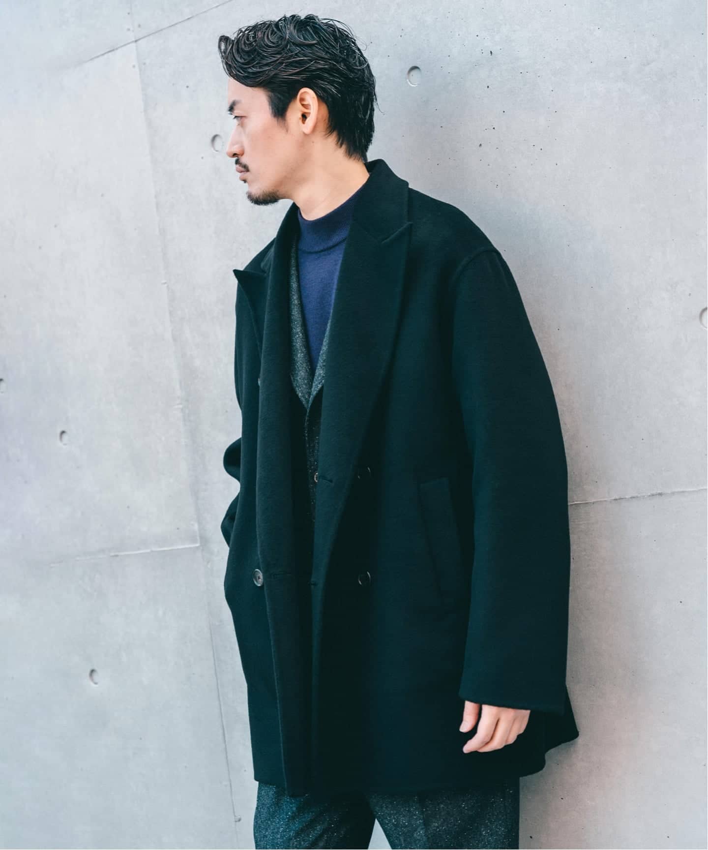 予約》E. ウールカシミヤ Wフェイス コート（チェスターコート