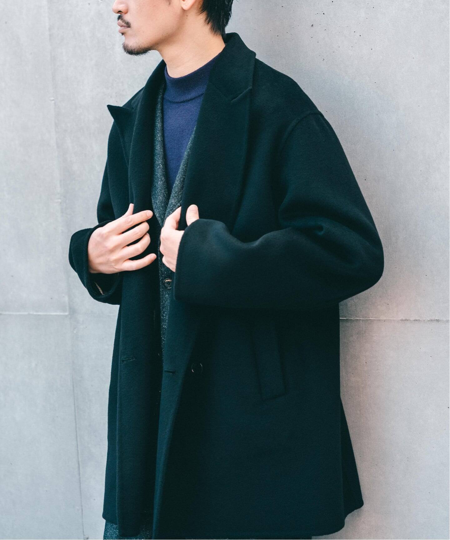 予約》E. ウールカシミヤ Wフェイス コート（チェスターコート