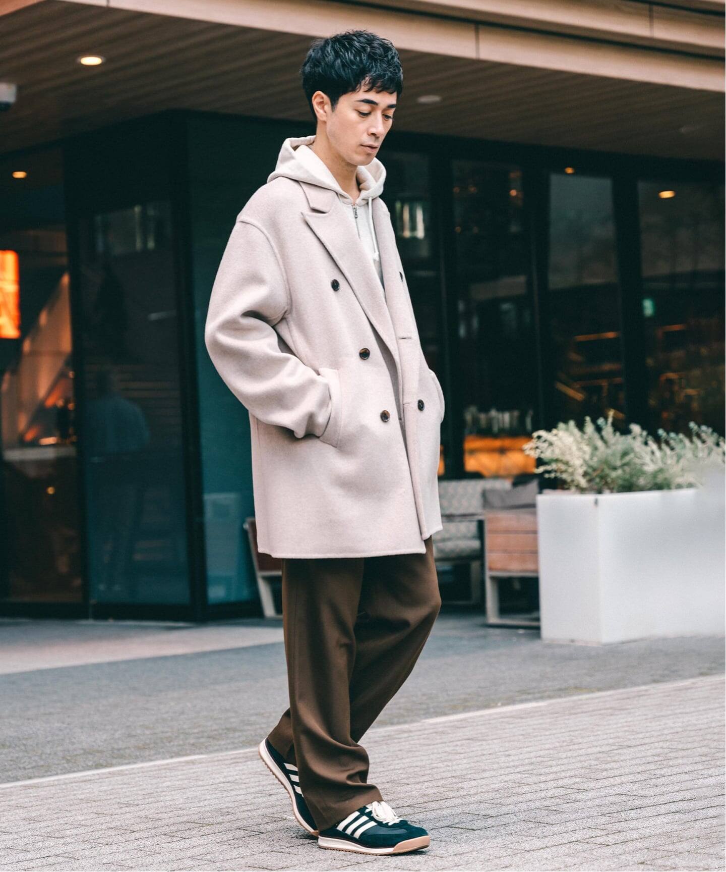 予約》E. ウールカシミヤ Wフェイス コート（チェスターコート