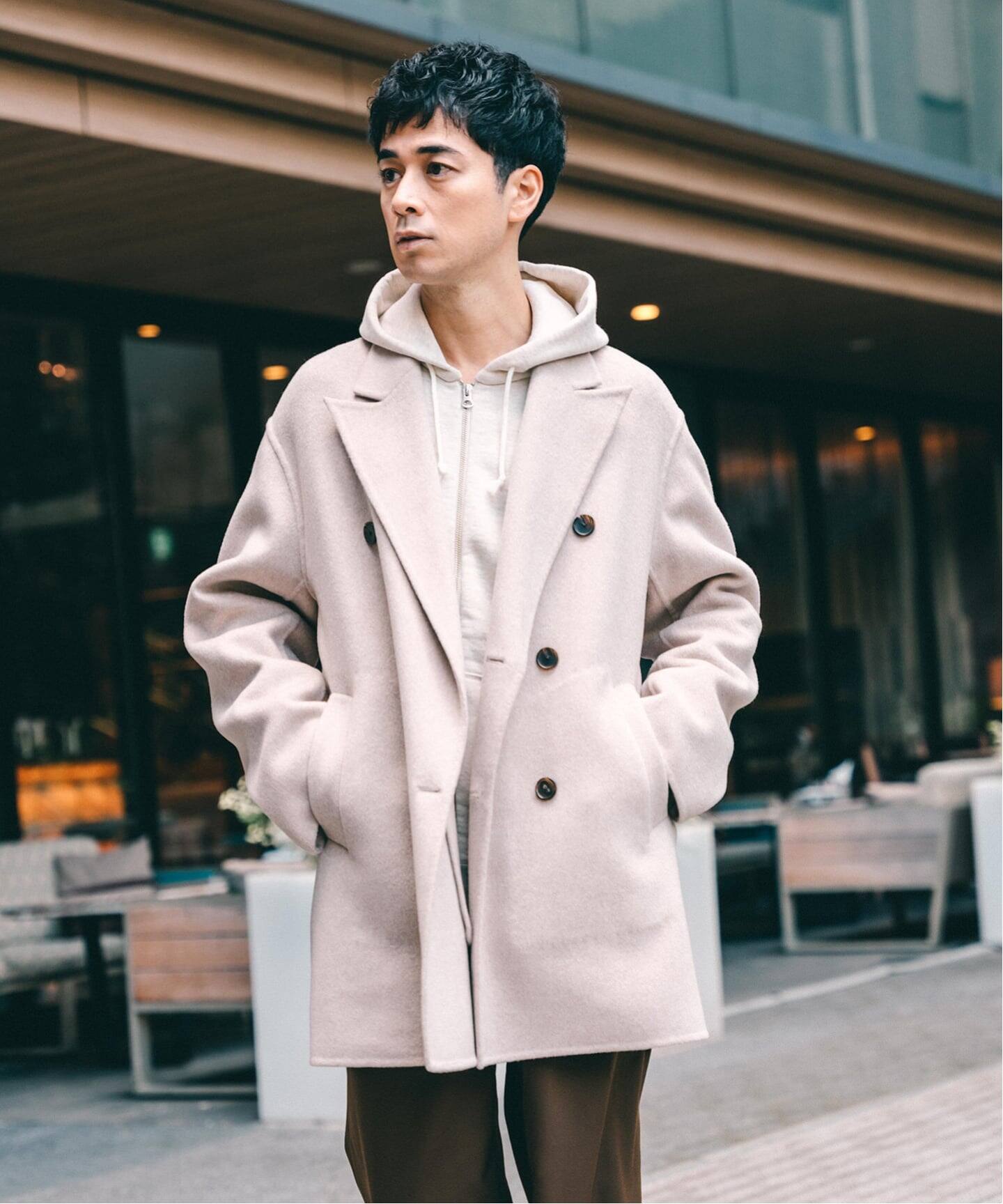 「EDIFICE」エディフィス ウール　カシミヤ　チェスターコート EDIFICE チェスターコート コート SUPER 140's ウール