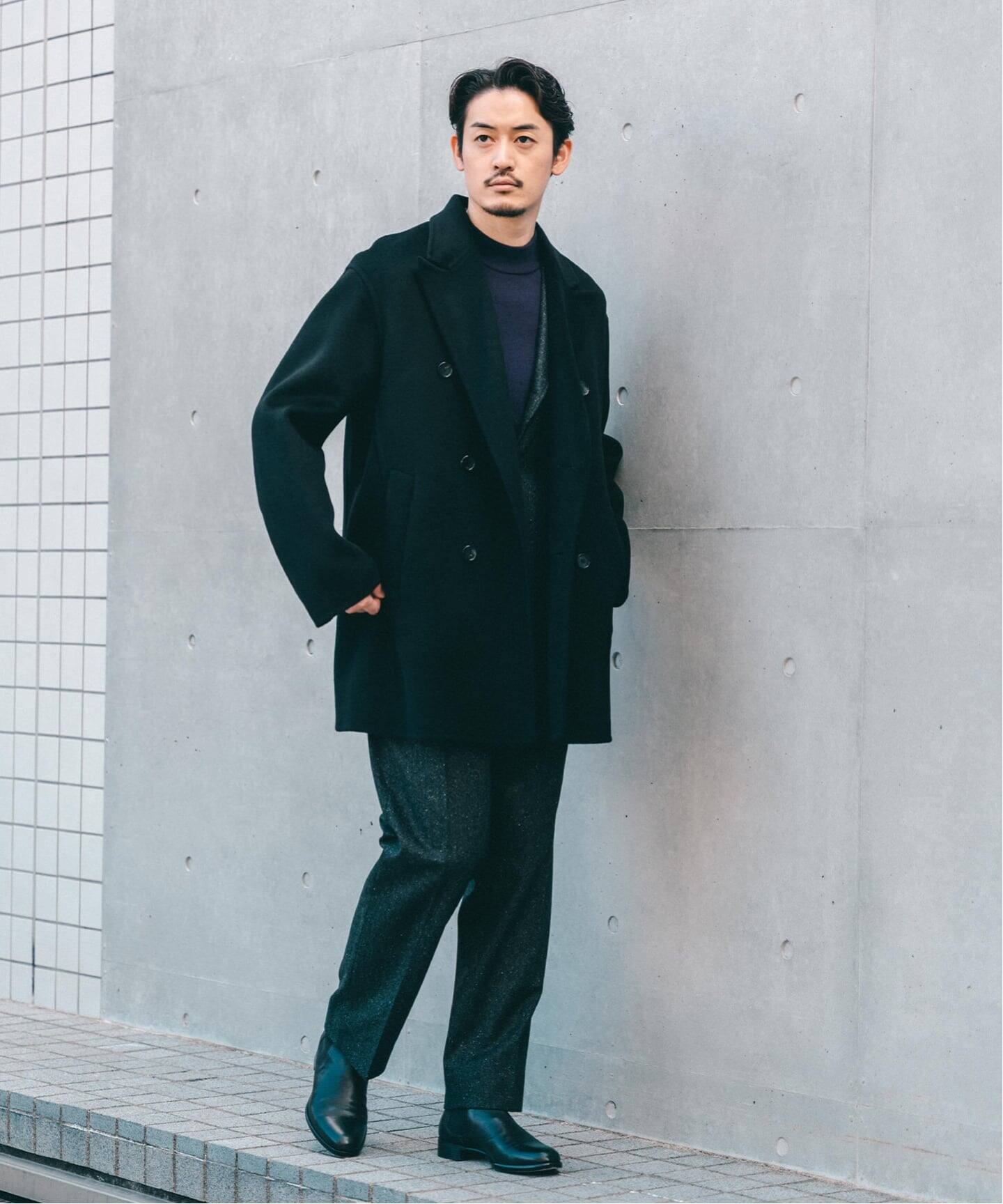 E. ウールカシミヤ Wフェイス コート（チェスターコート）｜EDIFICE