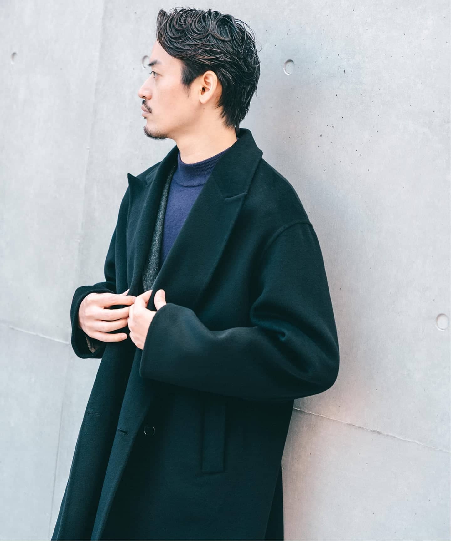 E. ウールカシミヤ Wフェイス コート（チェスターコート）｜EDIFICE